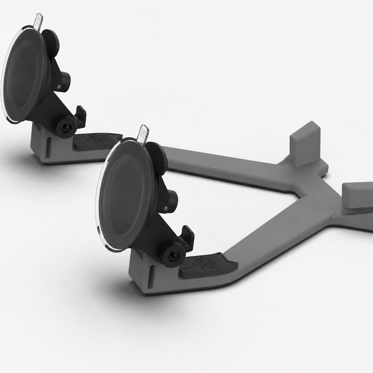 Dual suction cup Starlink Mini vehicle mount with adjustable side knobs and support arms