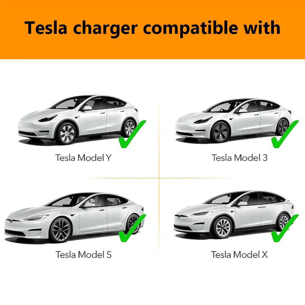 Level 2 J1772/NACS EV Charger for Home Portable EV Charger with Screen Display Adjustable Current