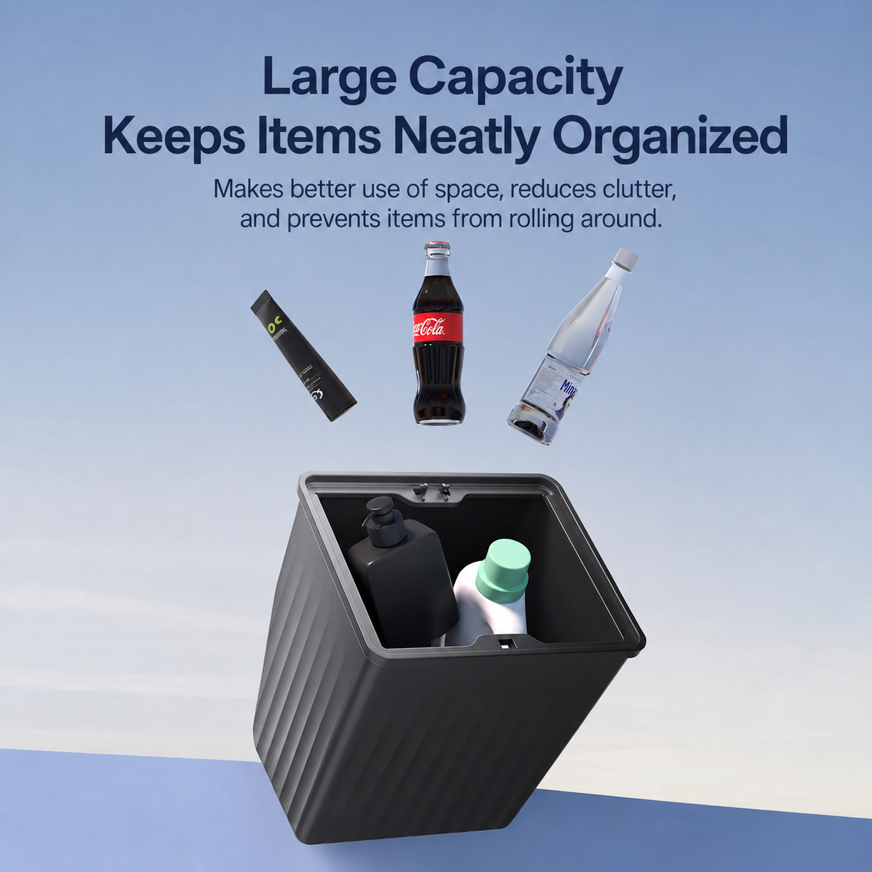 Rear Seat Center Storage Trash Bin for Tesla Model 3 Highland and Model Y Juniper, ABS