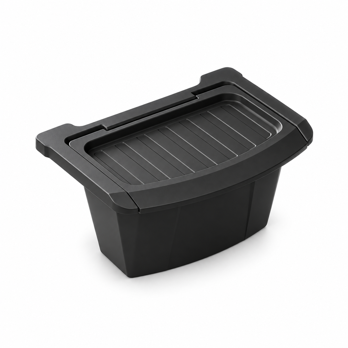 TPE Rear Armrest Storage Box with Flip-Top Lid for Tesla Model Y Juniper / Model Y L