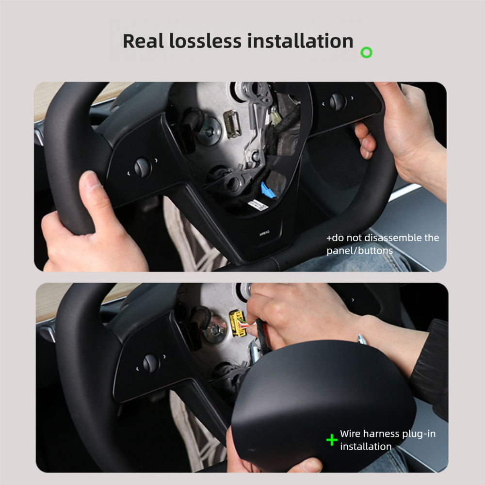 Tesla Yoke Steering Wheel — horn retention detail