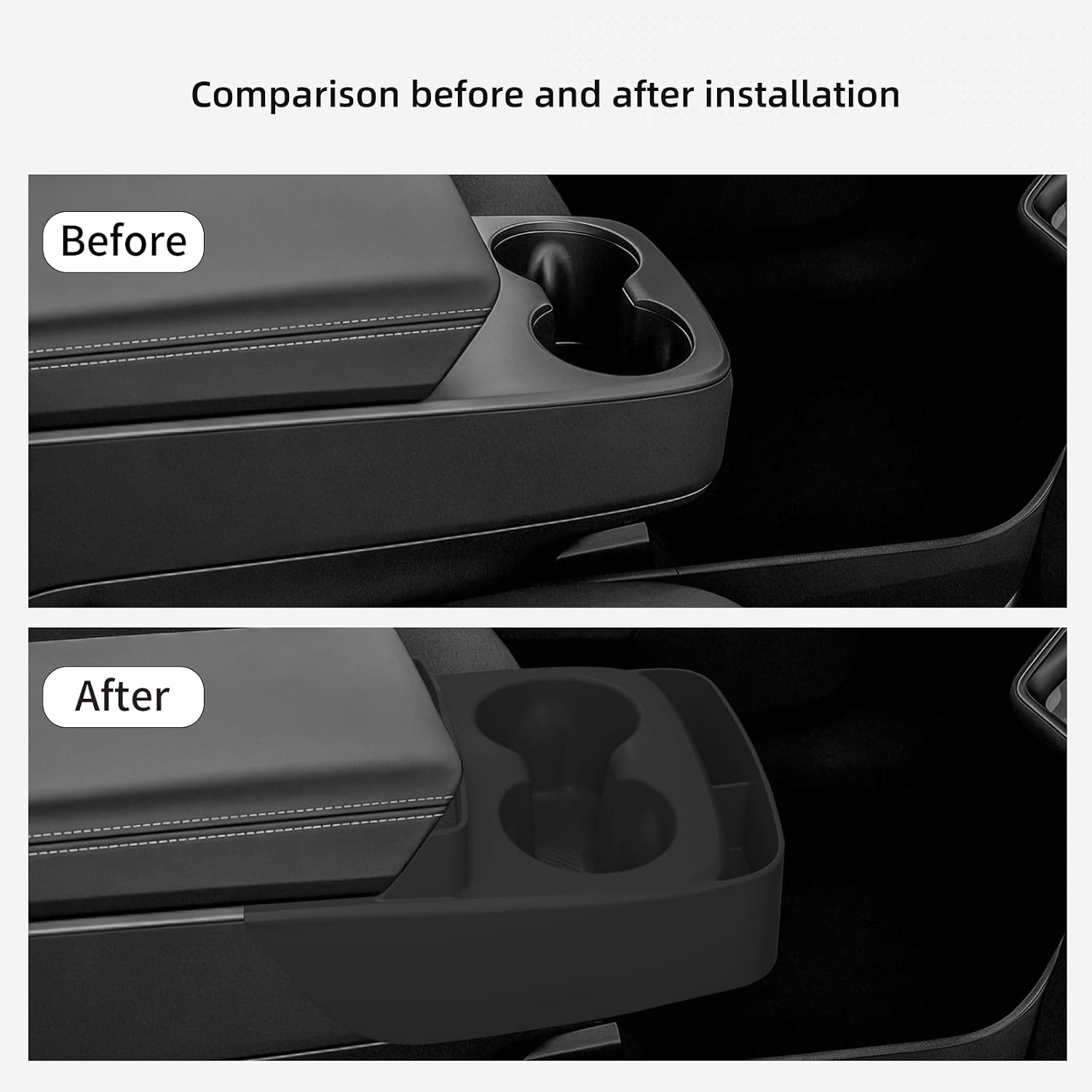 Tesla Model Y Standard Centre Console Cup Holder with Storage Box | Eyeglass Organizer Silicone Insert Tray
