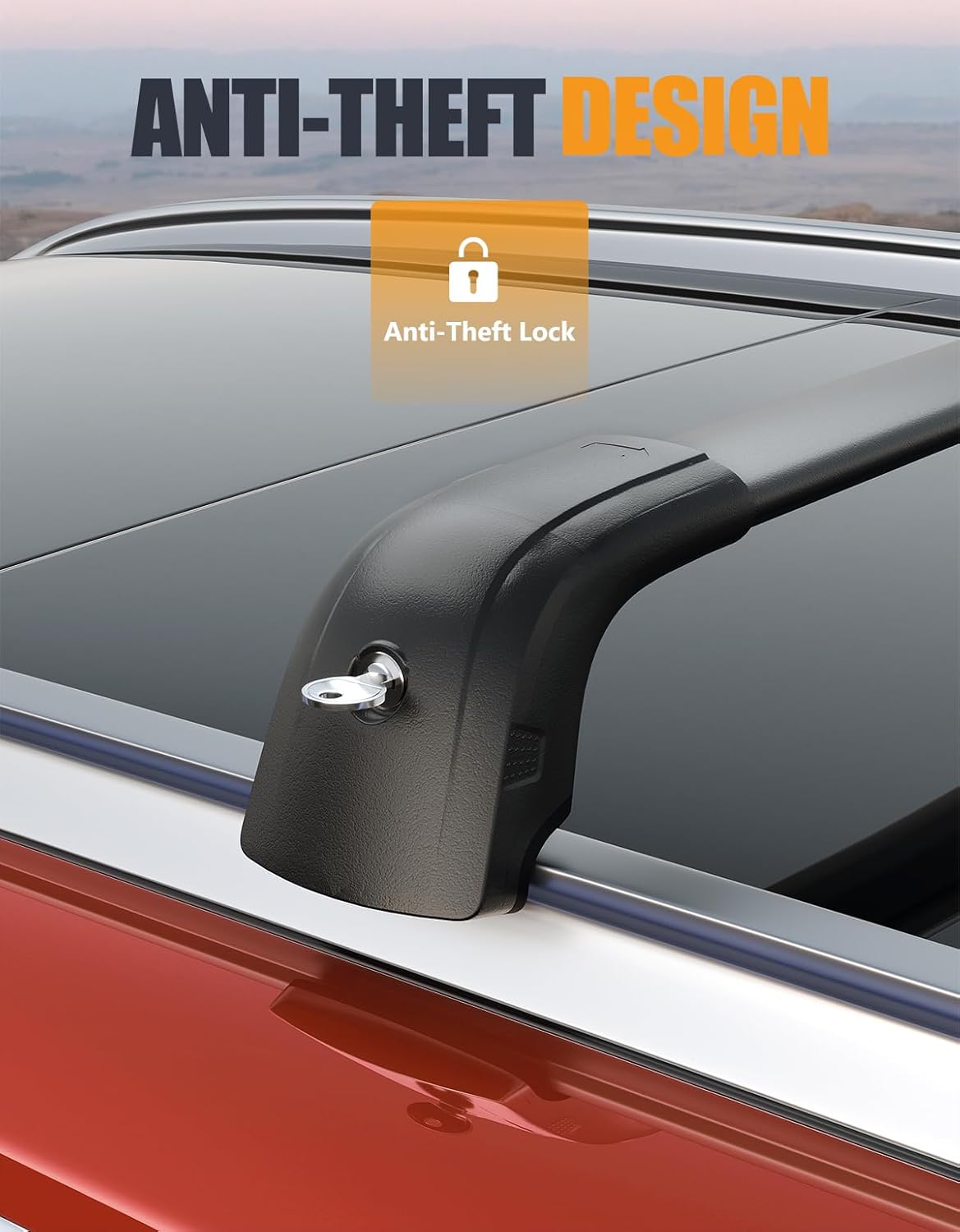300lbs Lockable Roof Rack Cross Bars for 2021-2026 KIA Sorento
