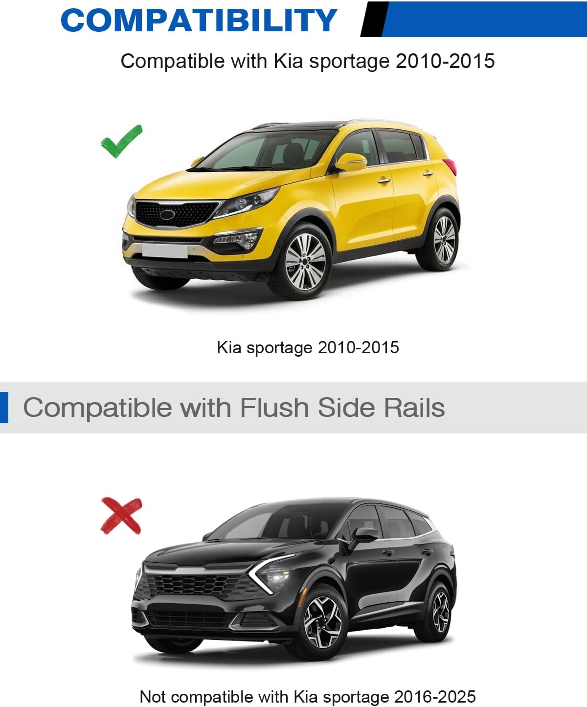 Kia Sportage cross bars 2010–2015 — lockable end cap close-up