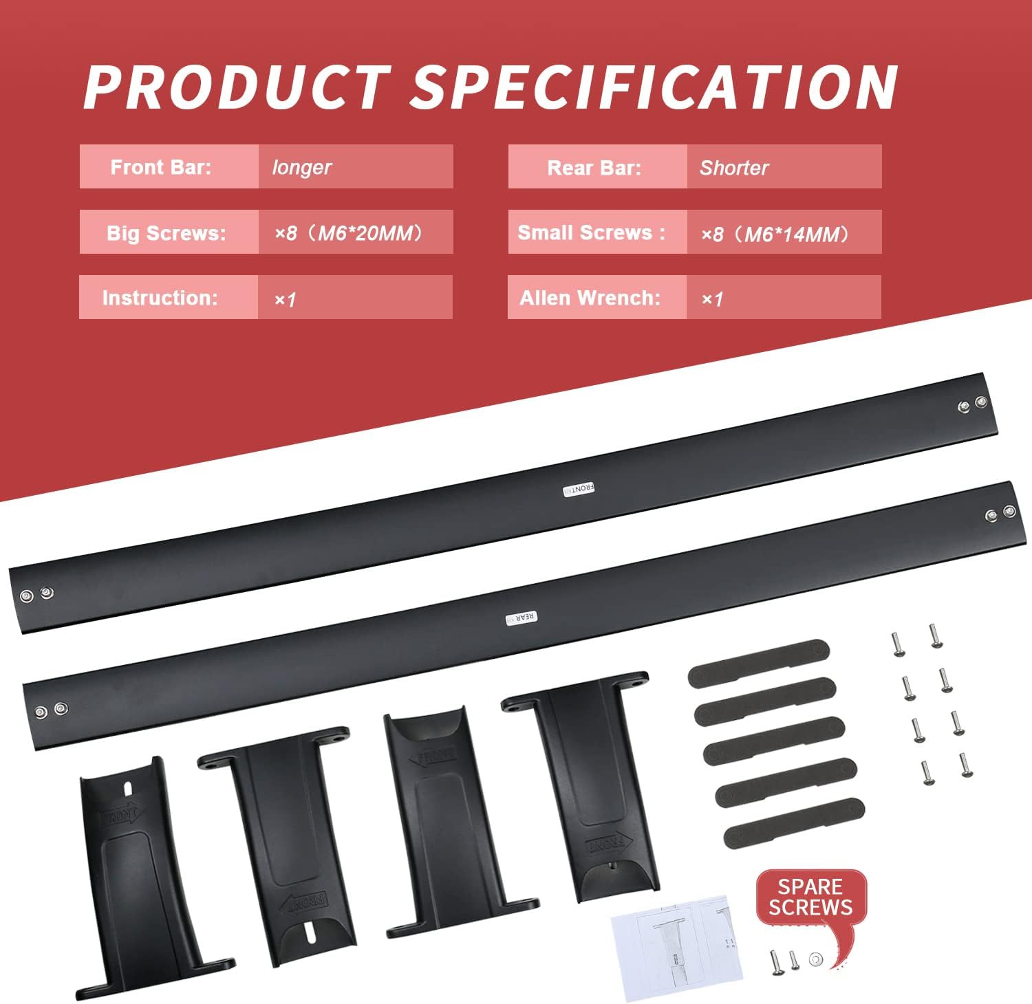 Roof Rack Cross Bars Compatible with Chevrolet Suburban & Tahoe, GMC Yukon & Yukon XL, Cadillac Escalade & Escalade ESV (2015-2020)