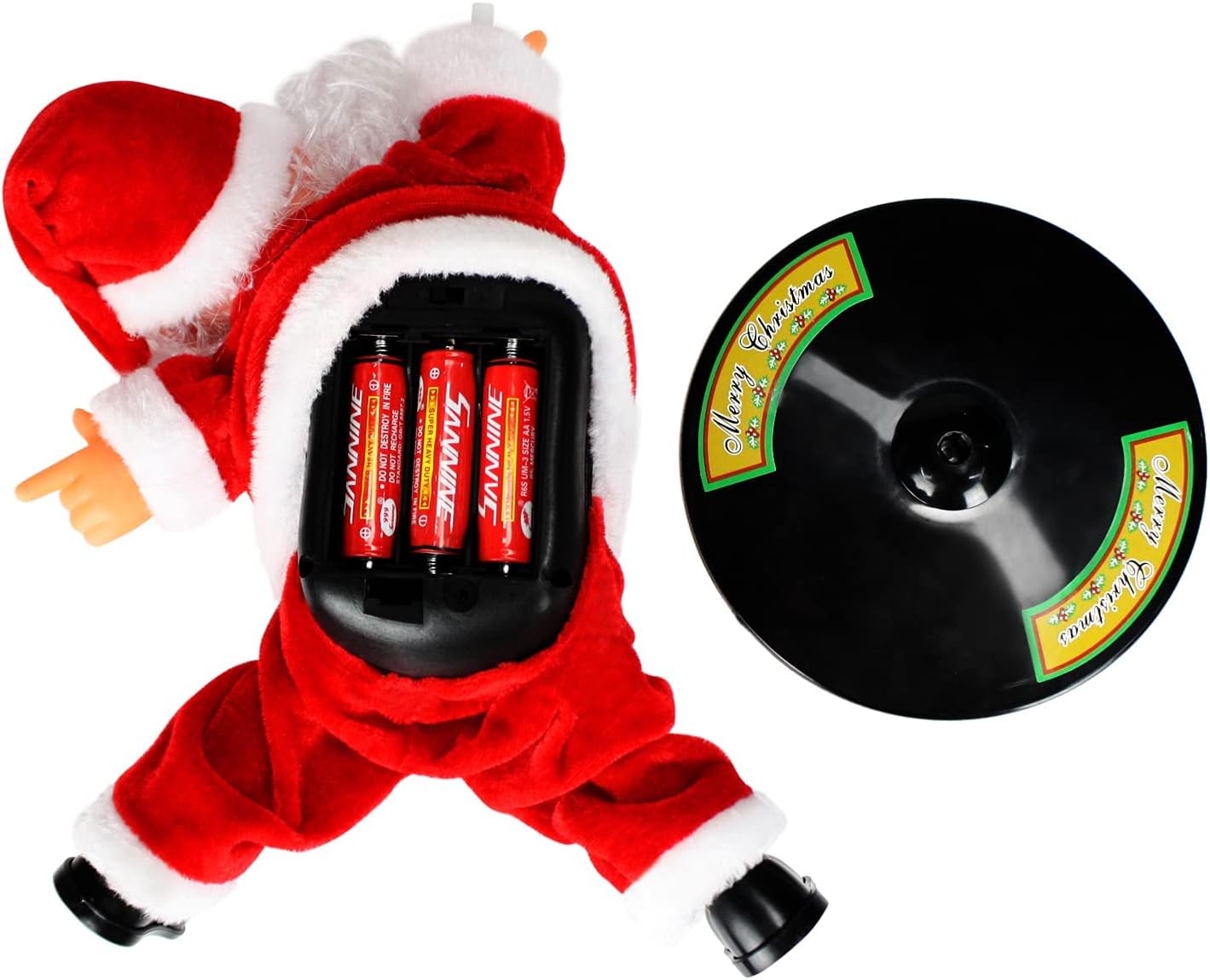 Dancing Santa Claus with Music Animated Christmas Plush — Farting Upside-Down Spinning Electric Singing Santa Toy, Funny Christmas Stuffed Ornament Gift