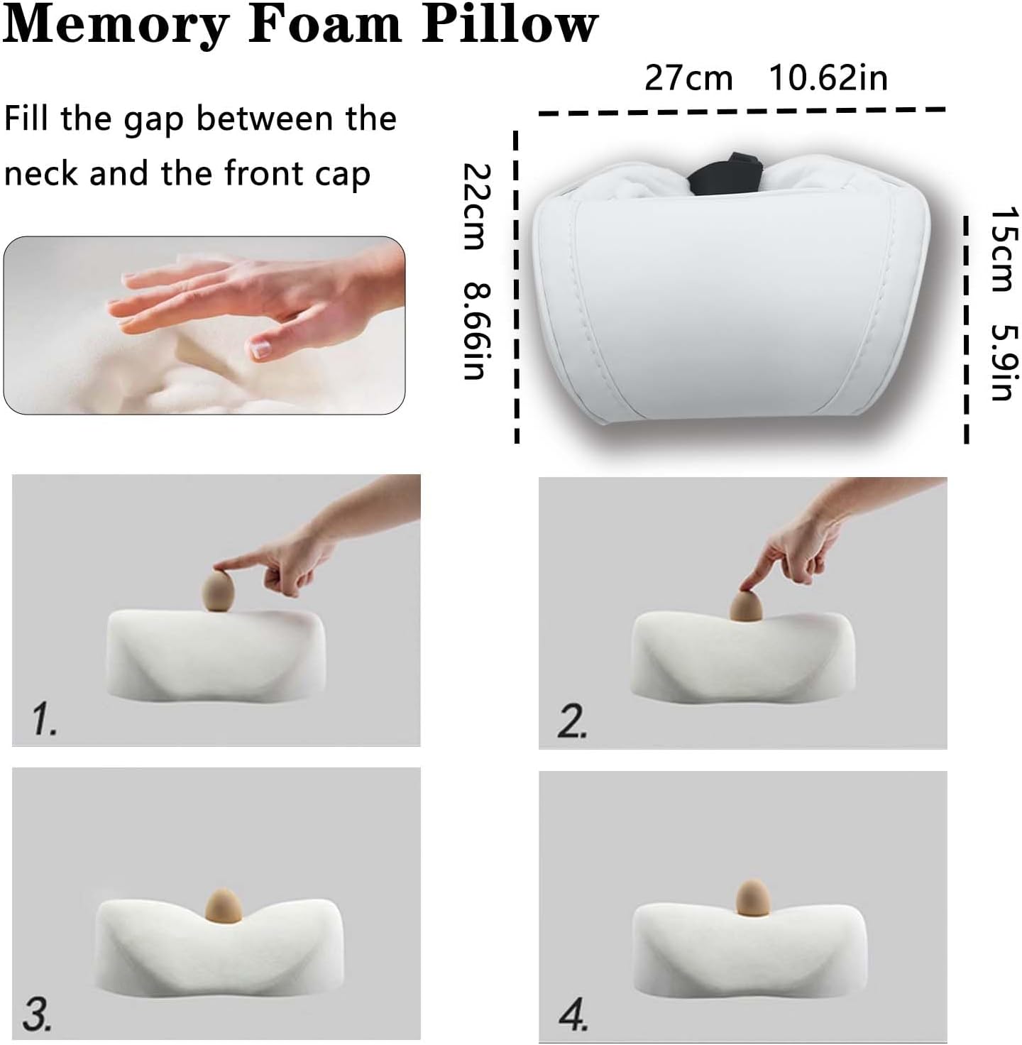Tesla Cybertruck Headrest Cushion — ergonomic shape profile view