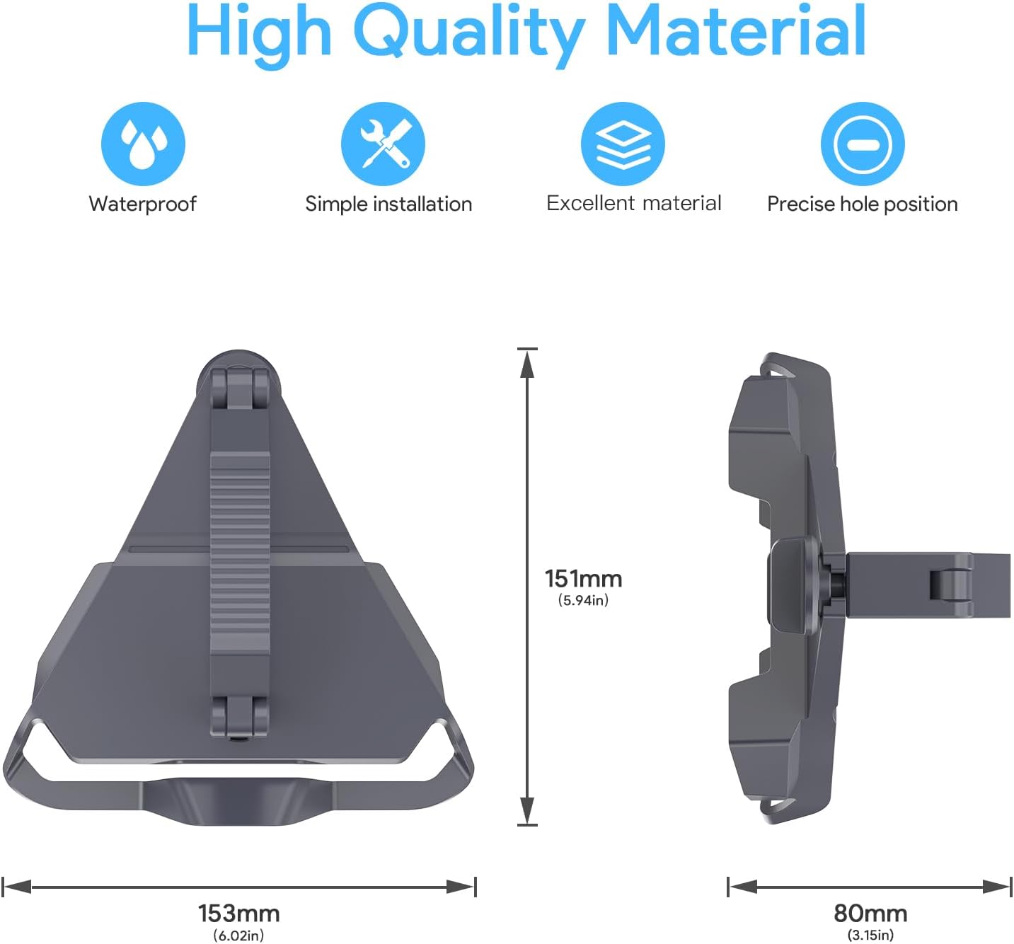 Starlink Mini Roof Rack Mount, 0.47''-1.89'' with Pipe for RV, Poles, Yachts, Campers(Not for Round Profile Bars)