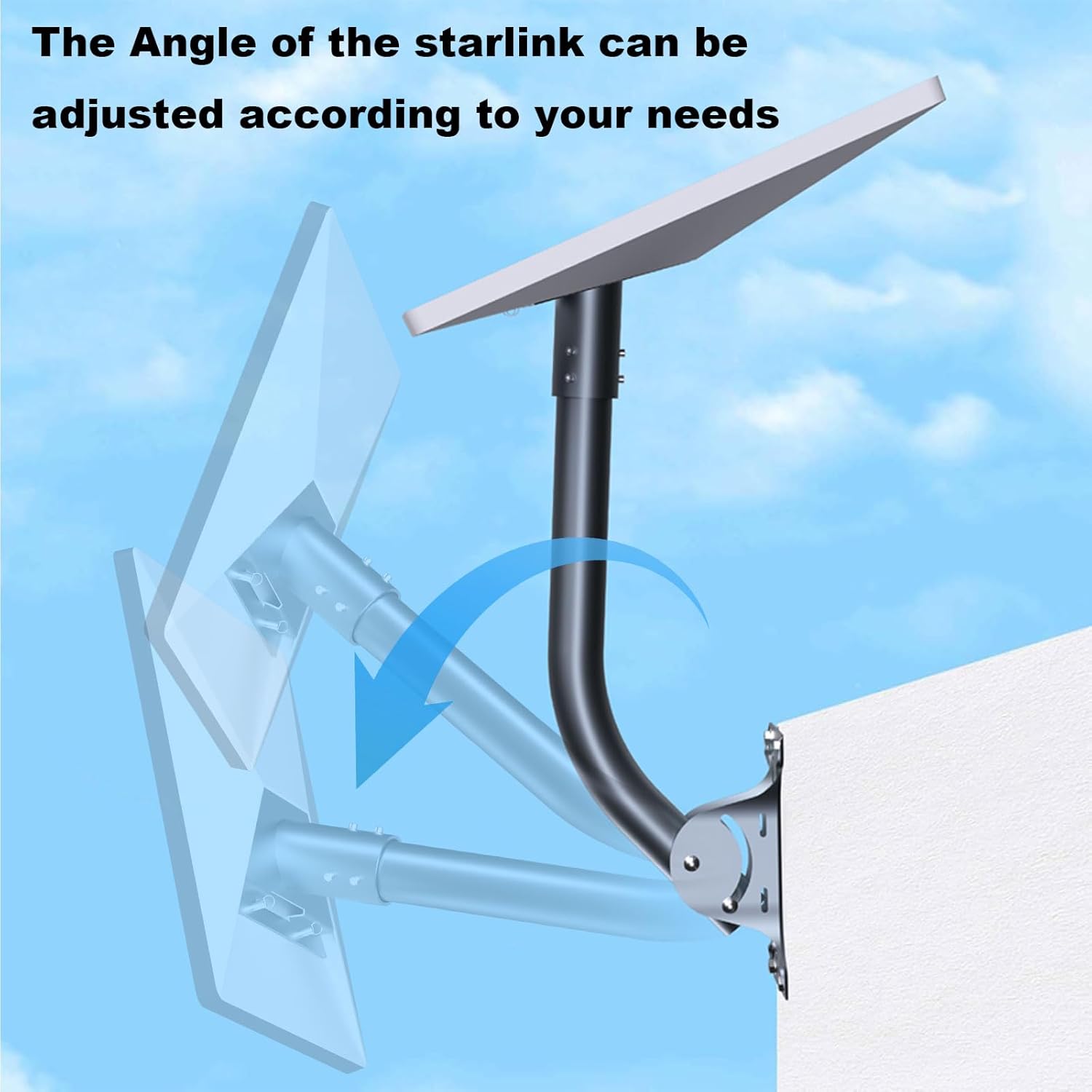 Starlink Gen 3 Mount 360°Rotatable Mounting Kit for Wall/Roof/Pole, Heavy Duty Aluminum Alloy with V3 Pole Adapter, Weatherproof Ideal for Home