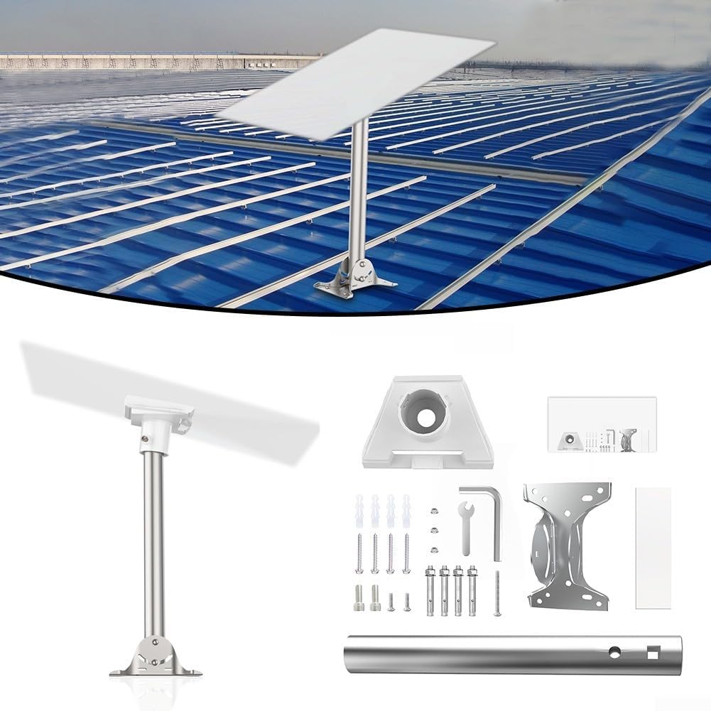 Stainless Steel Roof Mount Bracket Kit for Starlink – Heavy-Duty Pivot Tube Support with Protective Pad(elbow pipe)