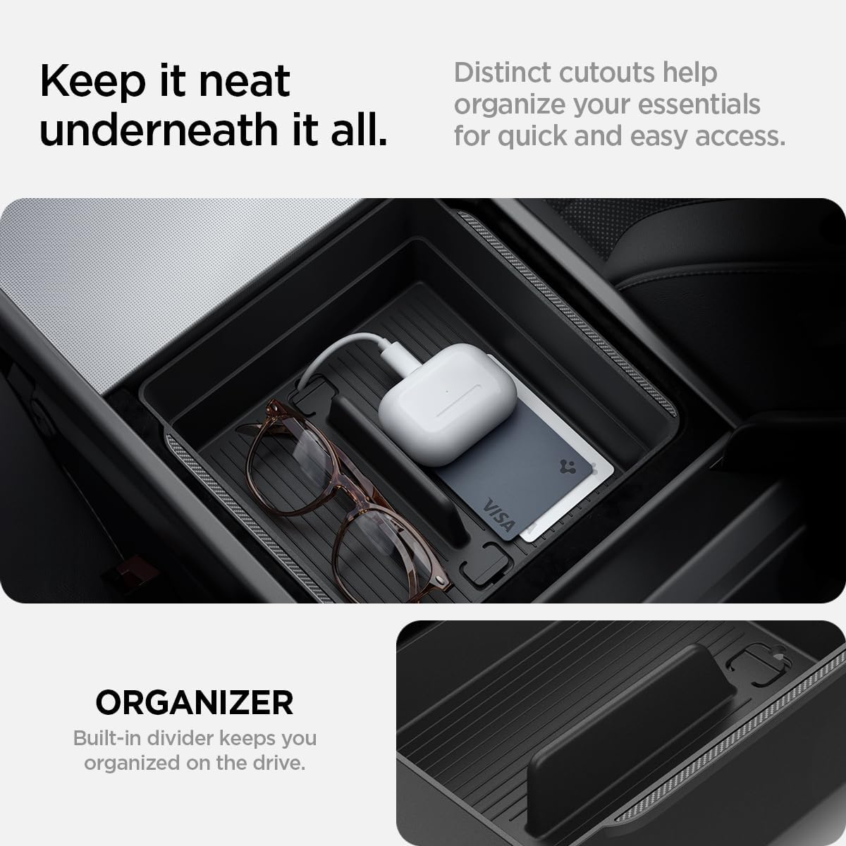 Tesstudio Armrest Console Organizer for Tesla Model Y Juniper/ Model 3 Highland