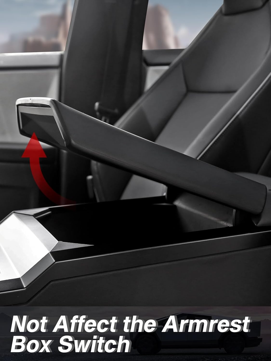 Center Console Armrest Cover for Tesla Cybertruck TPE Scratch Resistance Armrest Protector