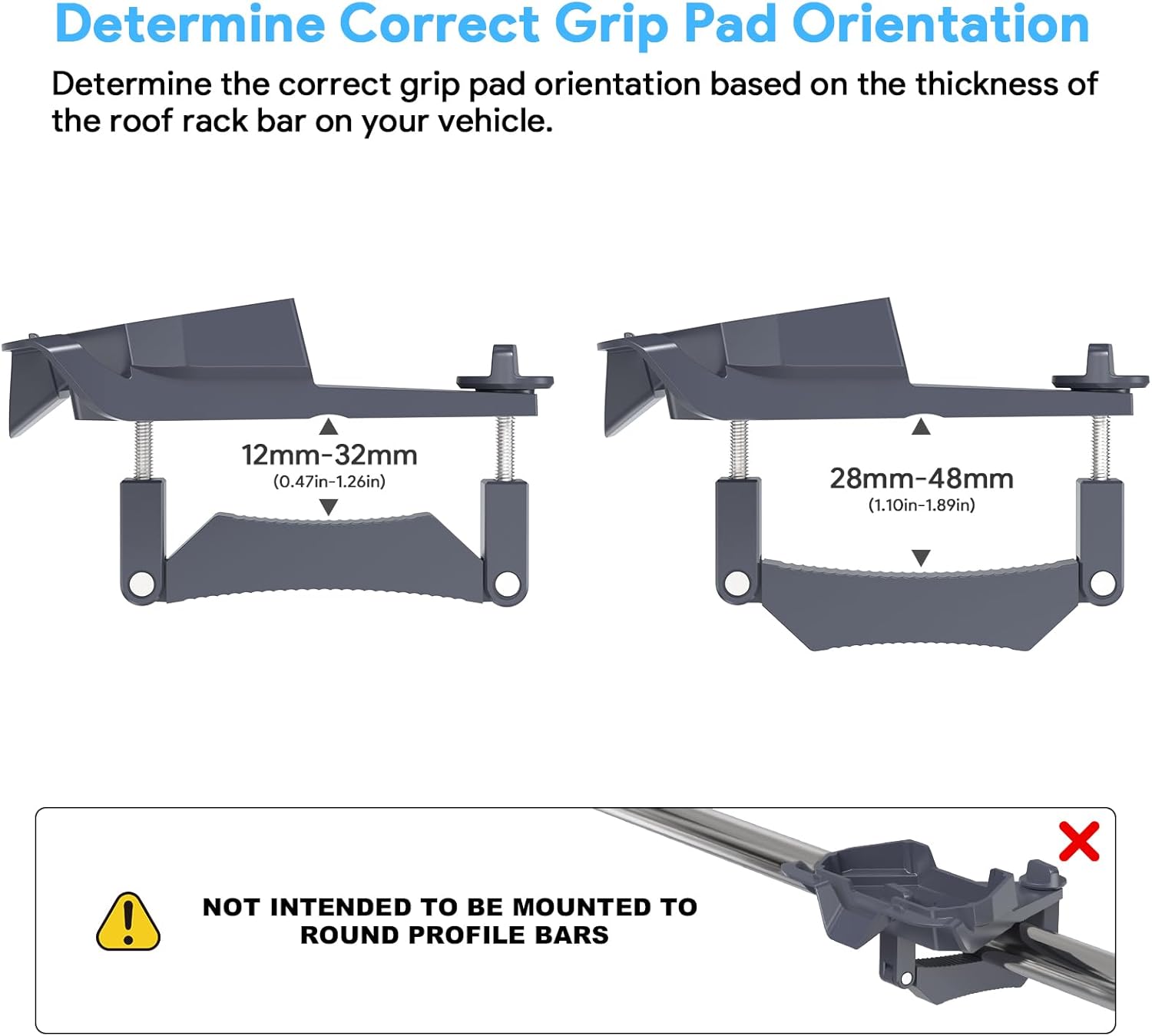 Starlink Mini Roof Rack Mount, 0.47''-1.89'' with Pipe for RV, Poles, Yachts, Campers(Not for Round Profile Bars)