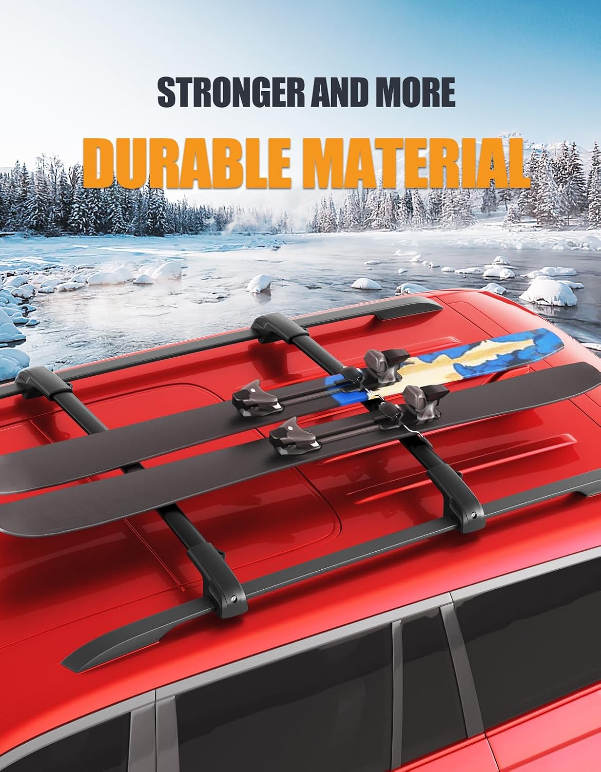 300 lbs Lockable Aluminum Roof Rack Cross Bars for Toyota RAV4 Adventure/TRD Off-Road 2019-2024 with Raised Side Rails