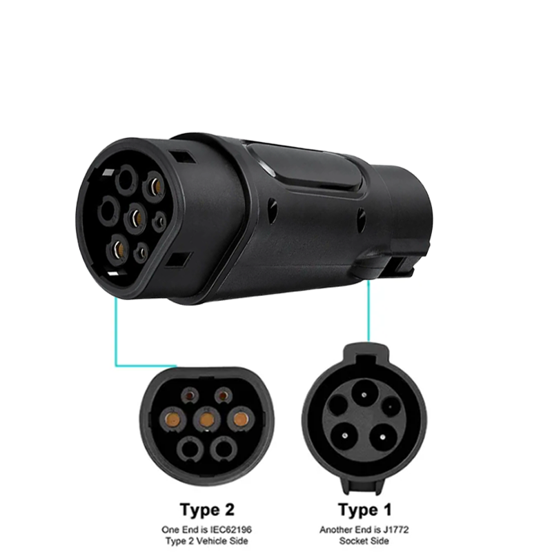 Type 1 to Type 2 EV Charging Adapter