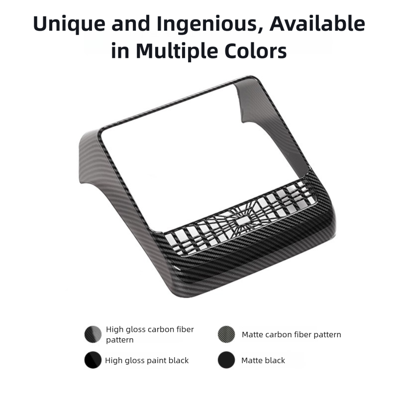 2026 Plaid Rear Air Vent Screen Protector Frame (Carbon Fiber Pattern ABS) For Tesla Model 3 Highland /Y Juniper