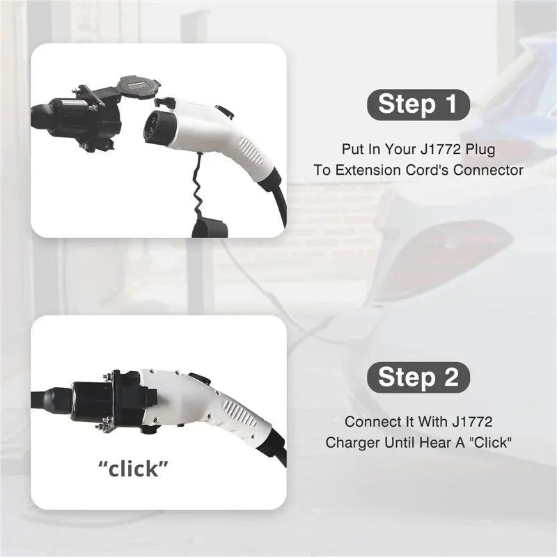 J1772/Type 1 EV Charger Extension Cable Compatible for All SAE J1772 Chargers