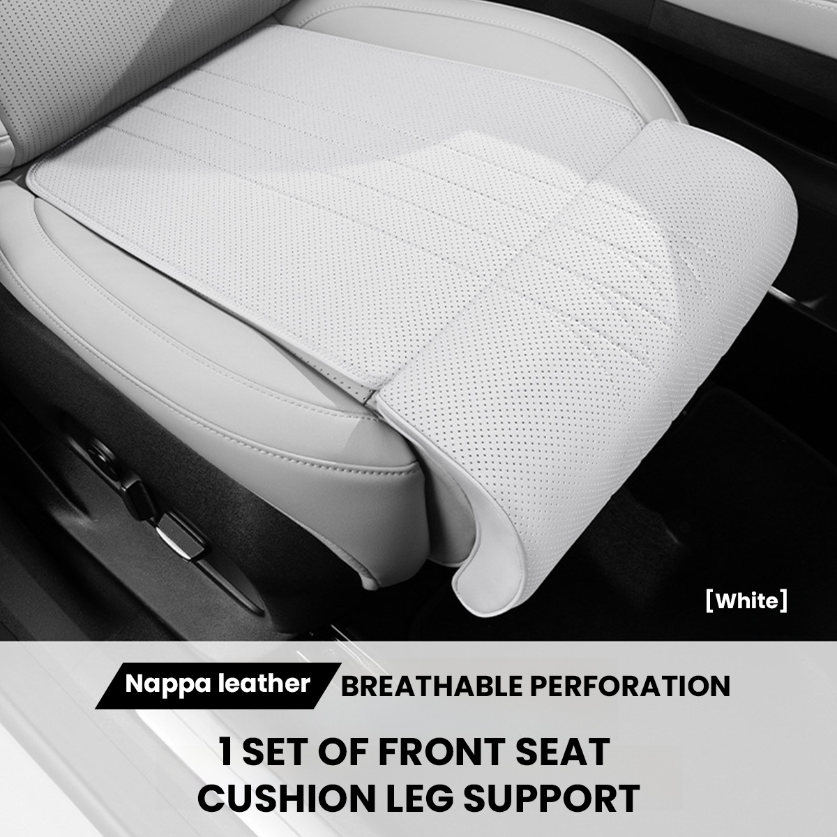 2026 Premium Nappa Leather Front Seat Leg Support Cushion For Model 3/3 Highland /Y/ Y Juniper