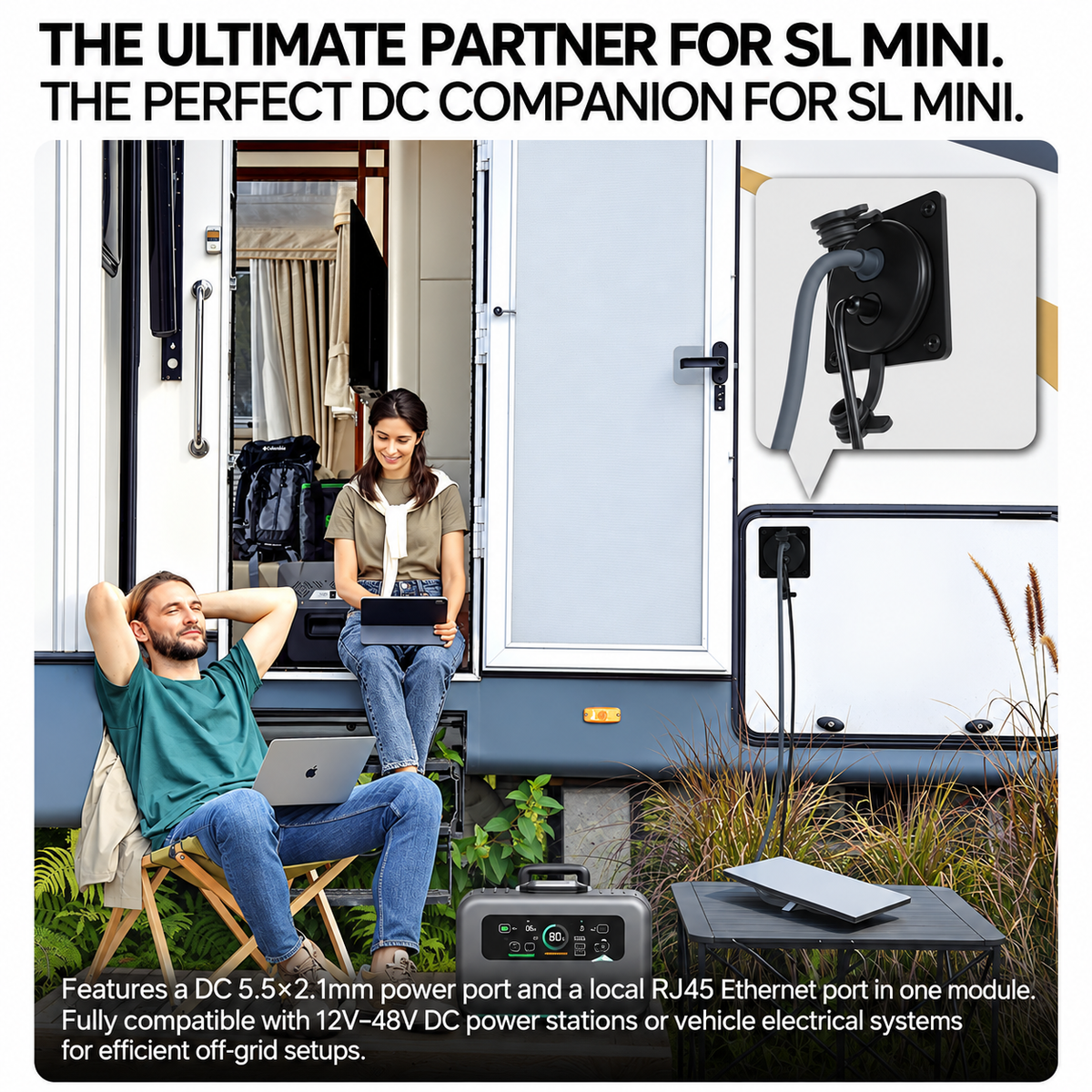 Starlink Mini & Gen 3 2-in-1 Aluminum Cable Pass-Through Panel - Waterproof RJ45/DC Female Couplers