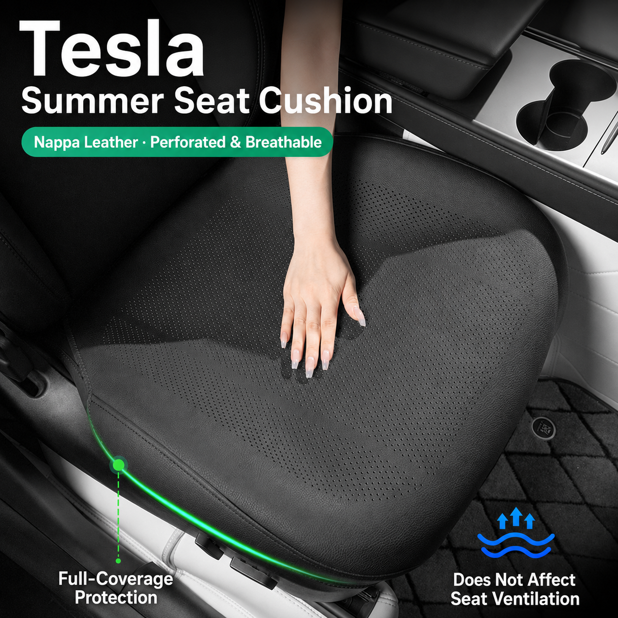 Universal Full-Coverage Breathable Nappa Leather Car Seat Cushion Cover
