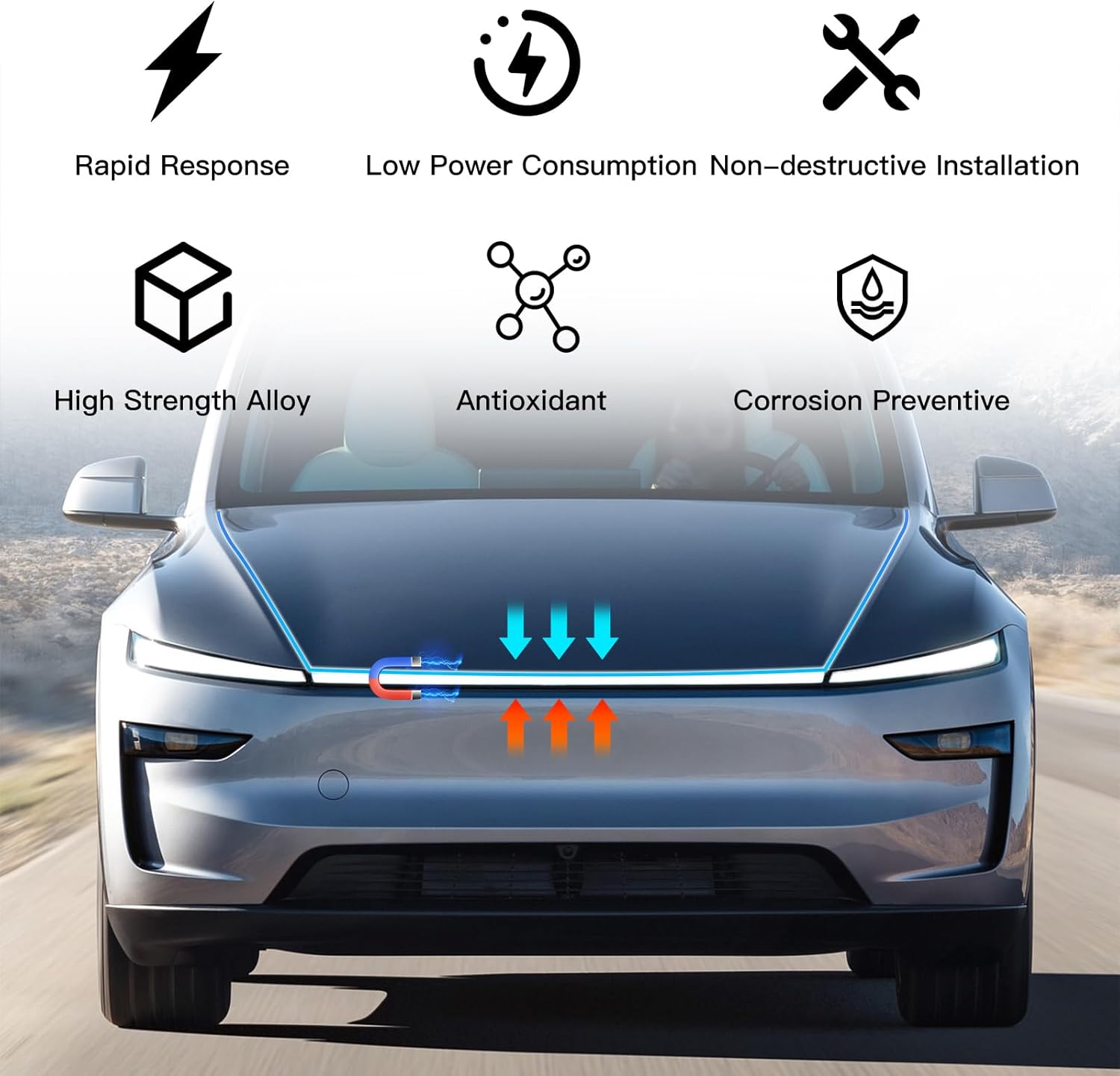 파워 프렁크 무소음 전동 흡착 잠금 플러스 For Tesla Model 3/Highland Model Y/Y Juniper