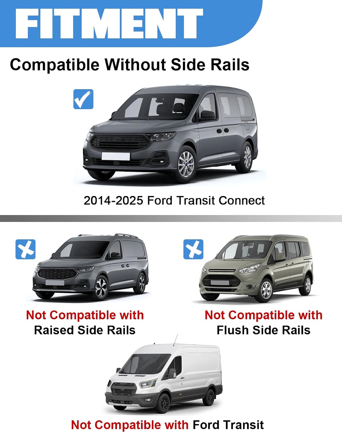 Ford Transit Connect ladder rack cross bars — loading ladder on cargo