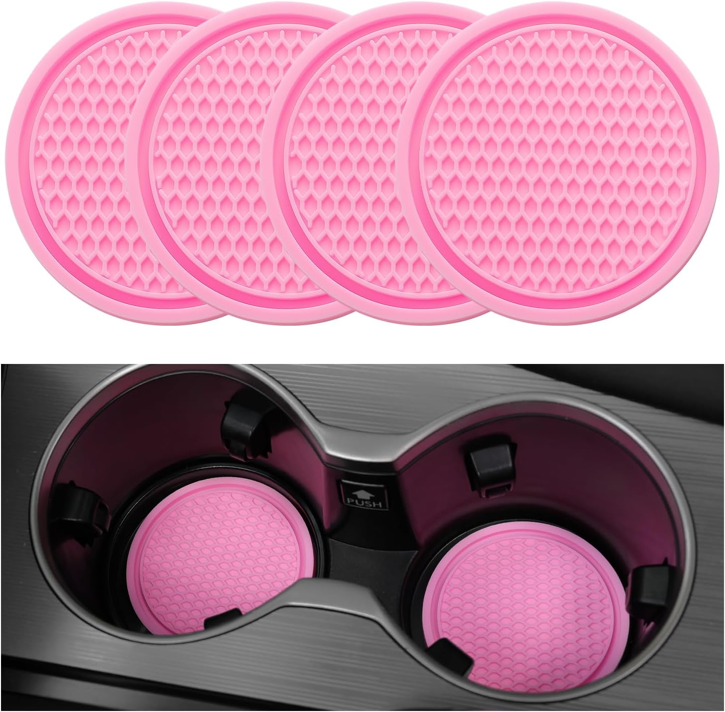 2026 Tesstudio Car Cup Coaster 4PCS Universal Non-Slip Cup Holders Embedded in Ornaments Coaster for Car/Tesla Interior Accessories