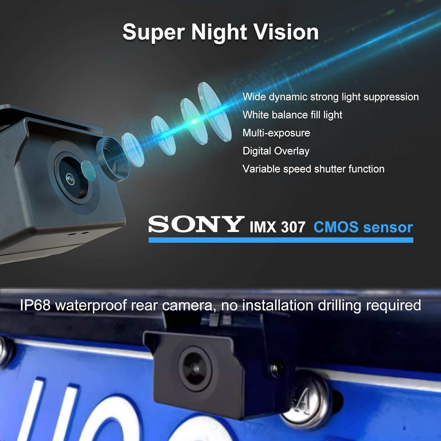 8.2 Inch OEM Rear View Mirror Camera, Dash Cam, Detached Front Lens, 2K, IPS Screen, Night Vision, Parking Monitor, 32GB SD, for Trucks, Vans, SUVs