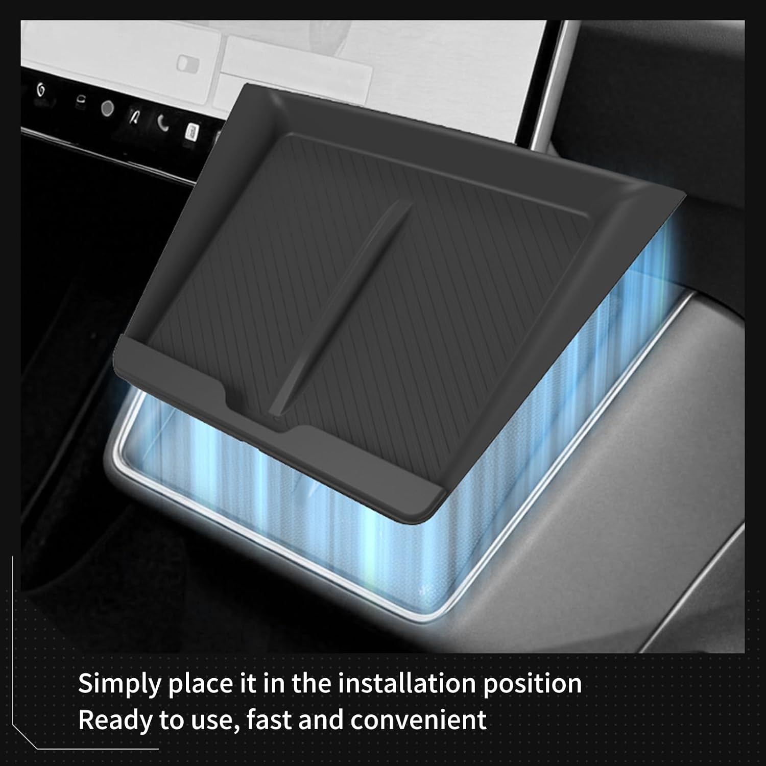 Tesla Model Y Standard Center Console Wireless Charging Pad | Non-Slip Silicone Mat