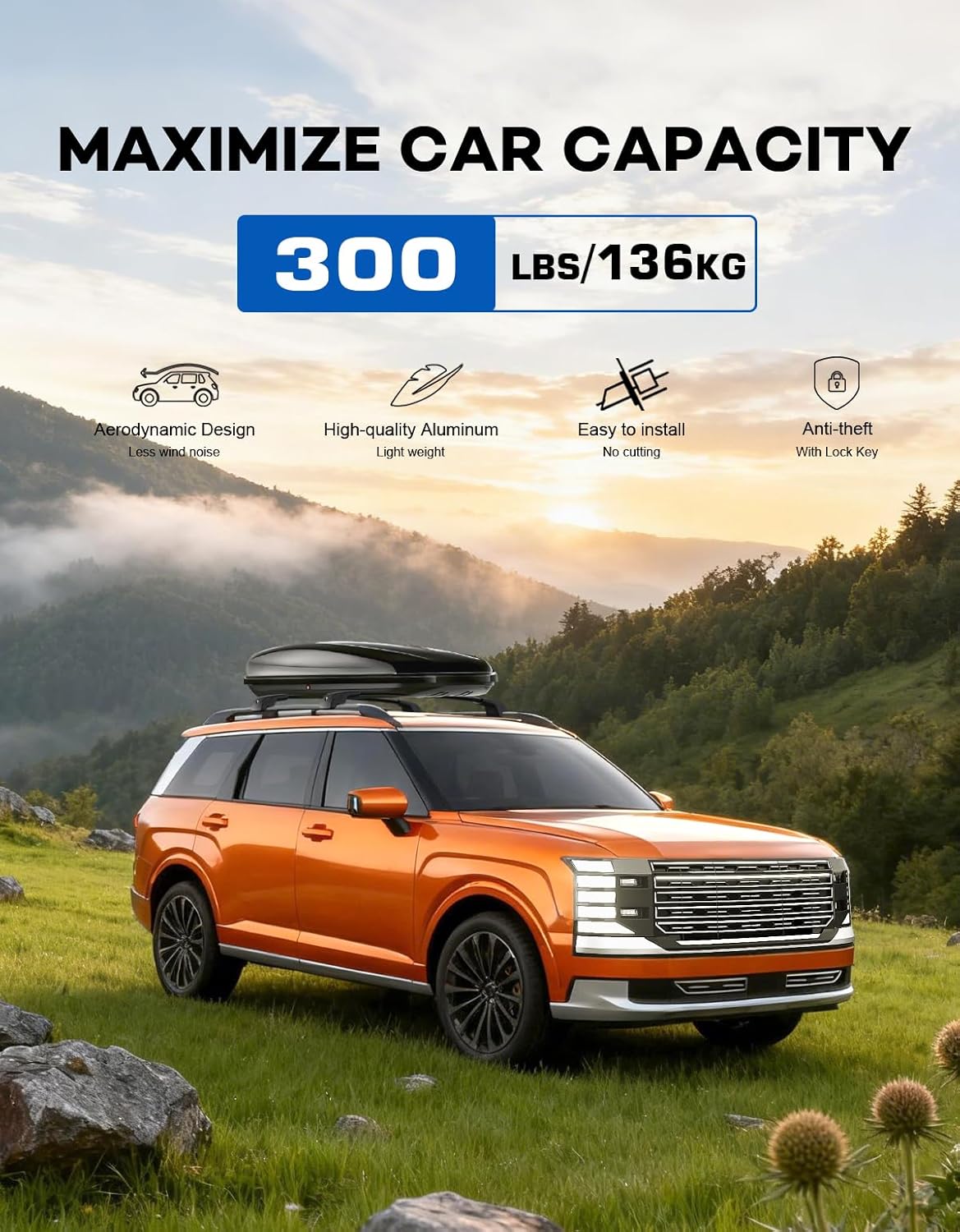 Hyundai Palisade cross bars 2026 — aluminum alloy profile