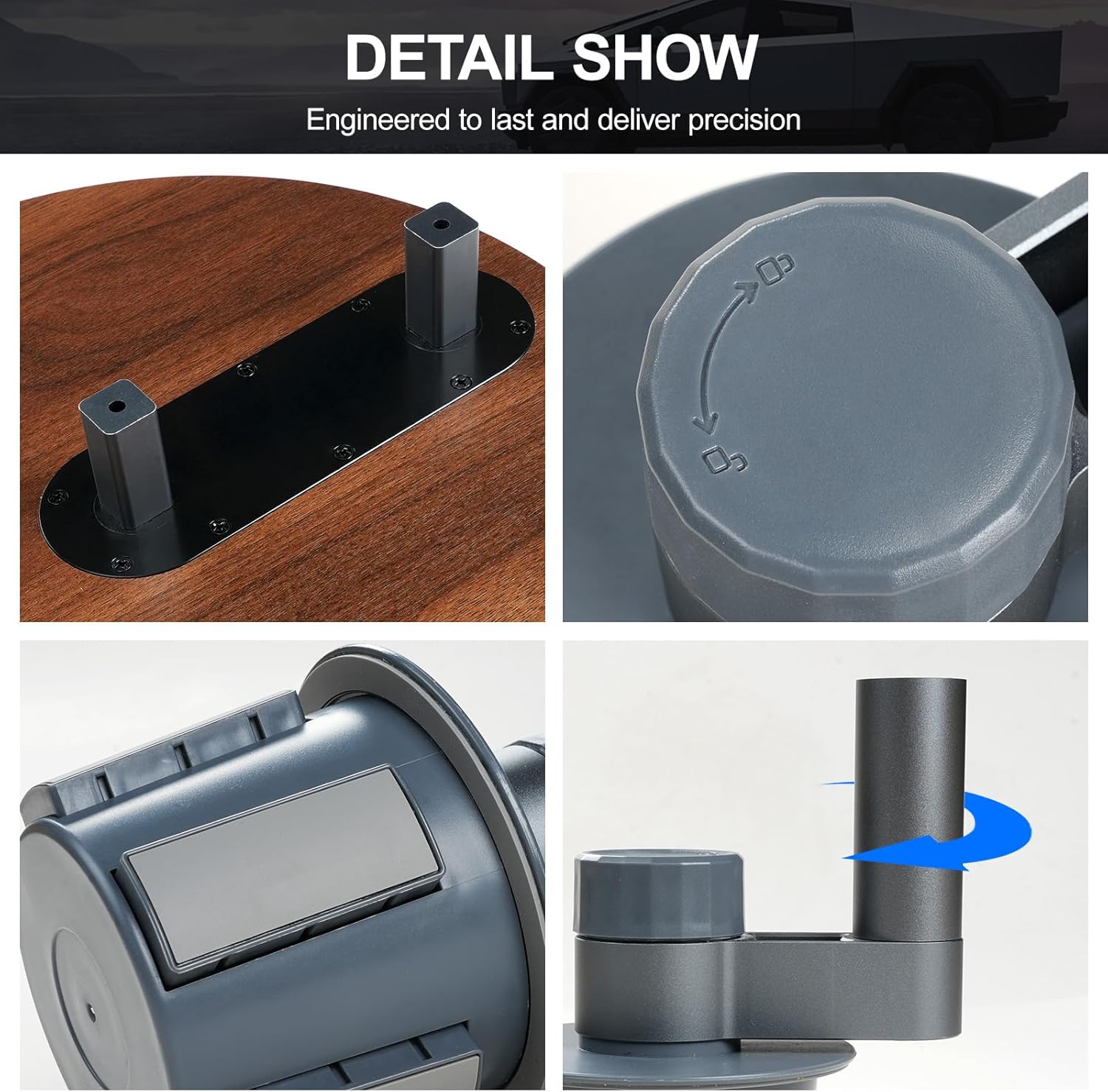 2026 360° Rotating Cup Holder Tray Organizer for Car Center Console, Steering Wheel Tray, Detachable Snack/Drink/Phone Holder for Tesla/Car
