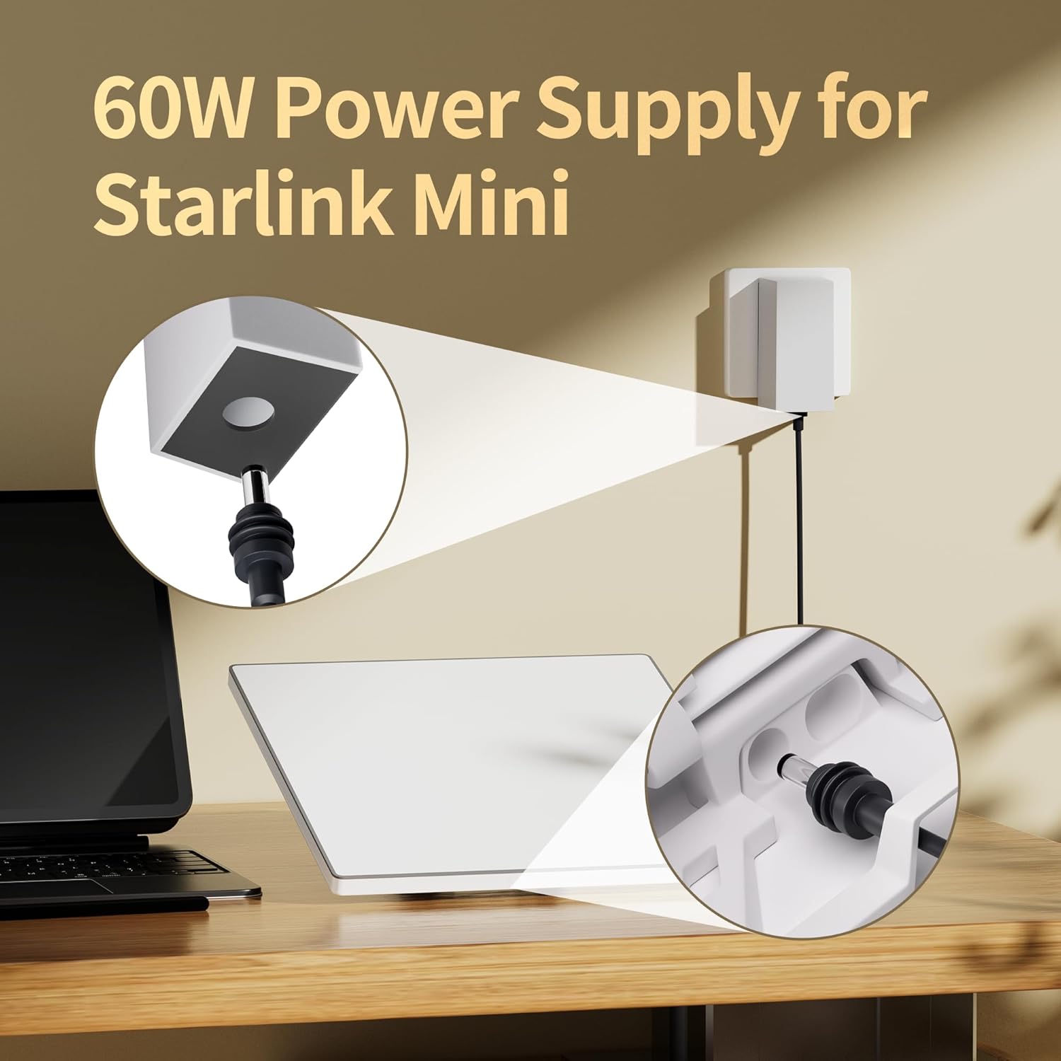 Starlink Mini Charger 60W Replacement Power Supply AC Adapter 30V 2A Output Wall Charger Plug
