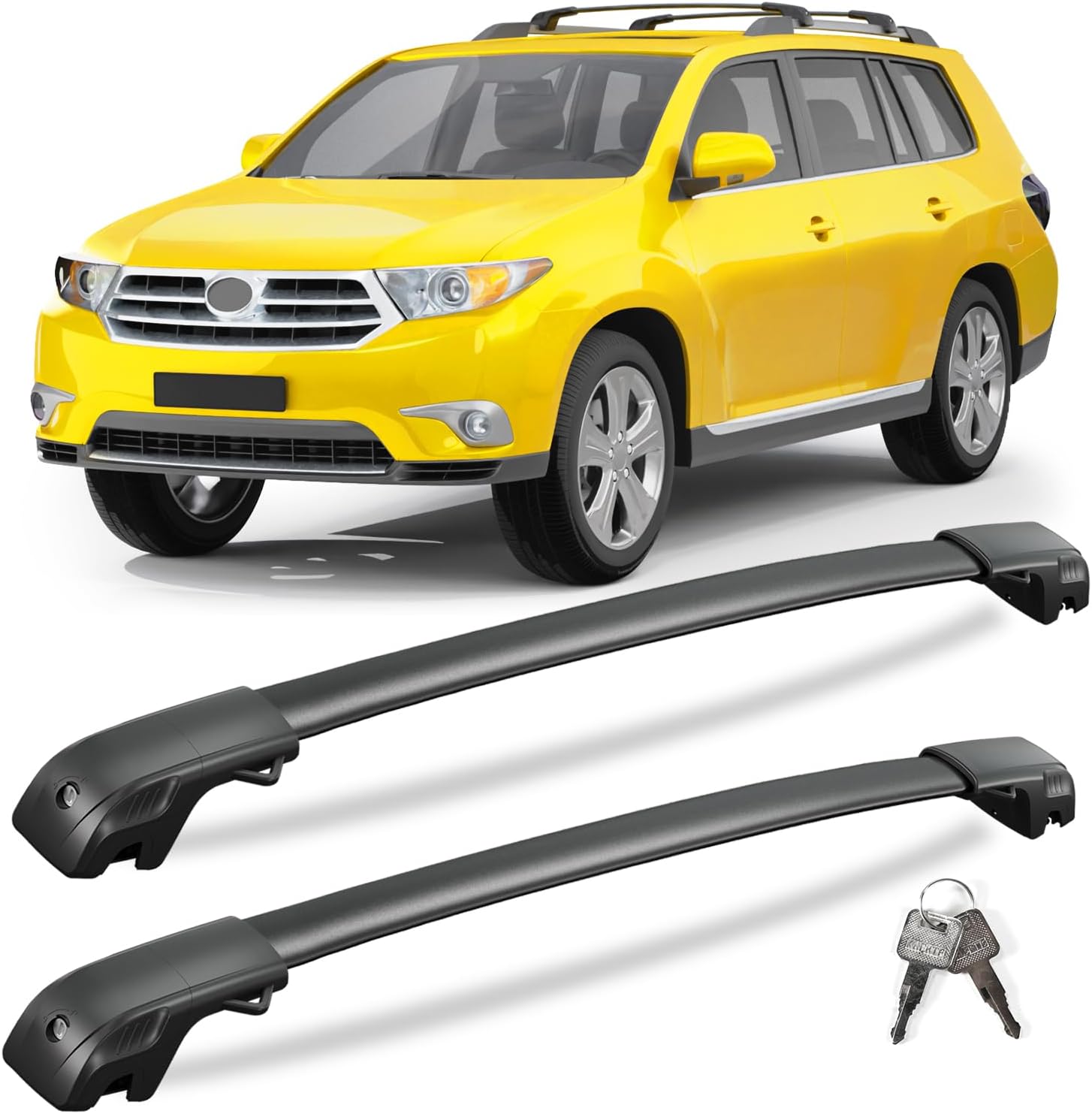 Roof Rack Cross Bars | 300 lbs | Lockable Aluminum | Multi-Vehicle Fit