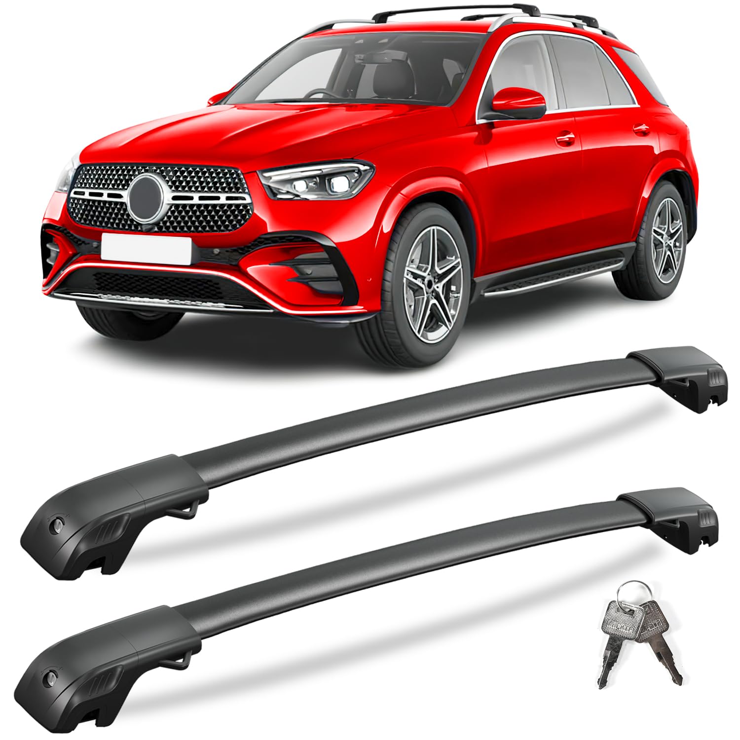 300 lbs Lockable Roof Rack Cross Bars for Chevy Equinox and GMC Terrain 2018-2024