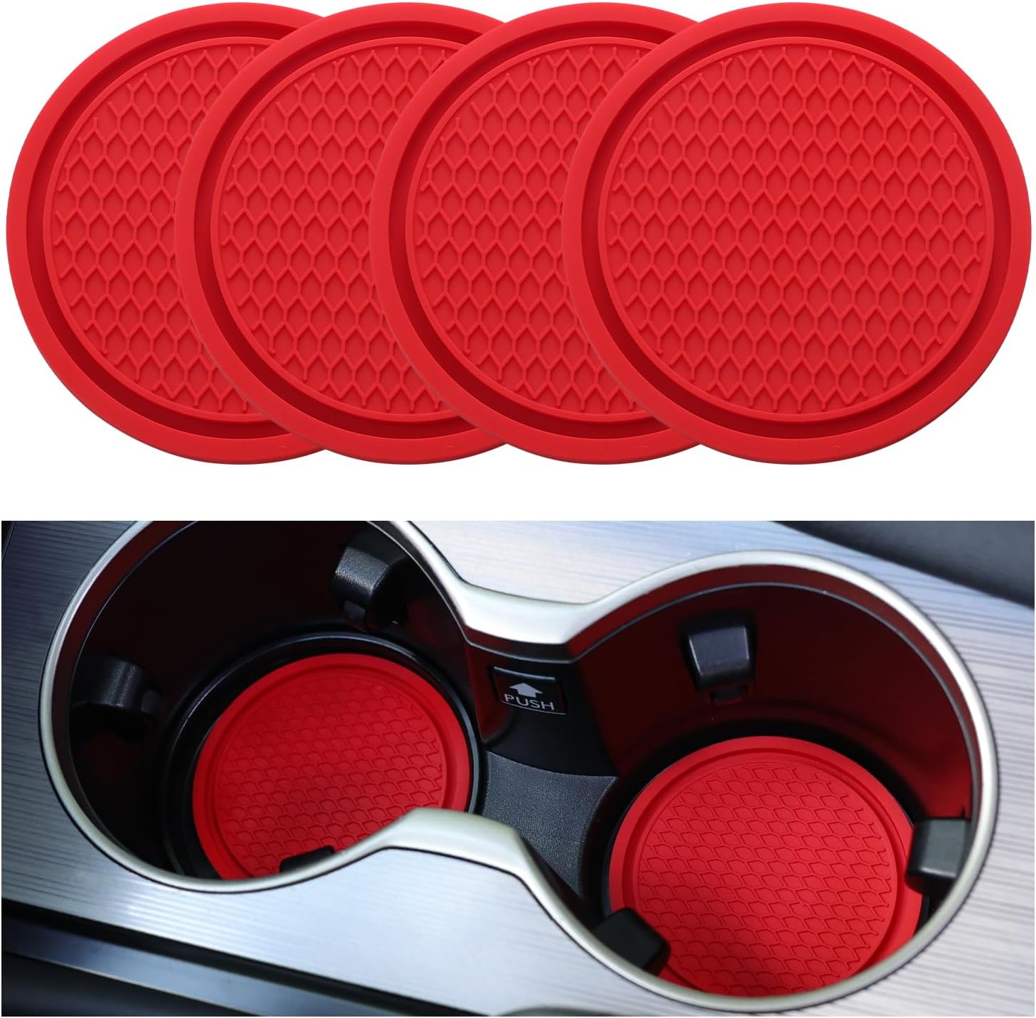 2026 Tesstudio Car Cup Coaster 4PCS Universal Non-Slip Cup Holders Embedded in Ornaments Coaster for Car/Tesla Interior Accessories