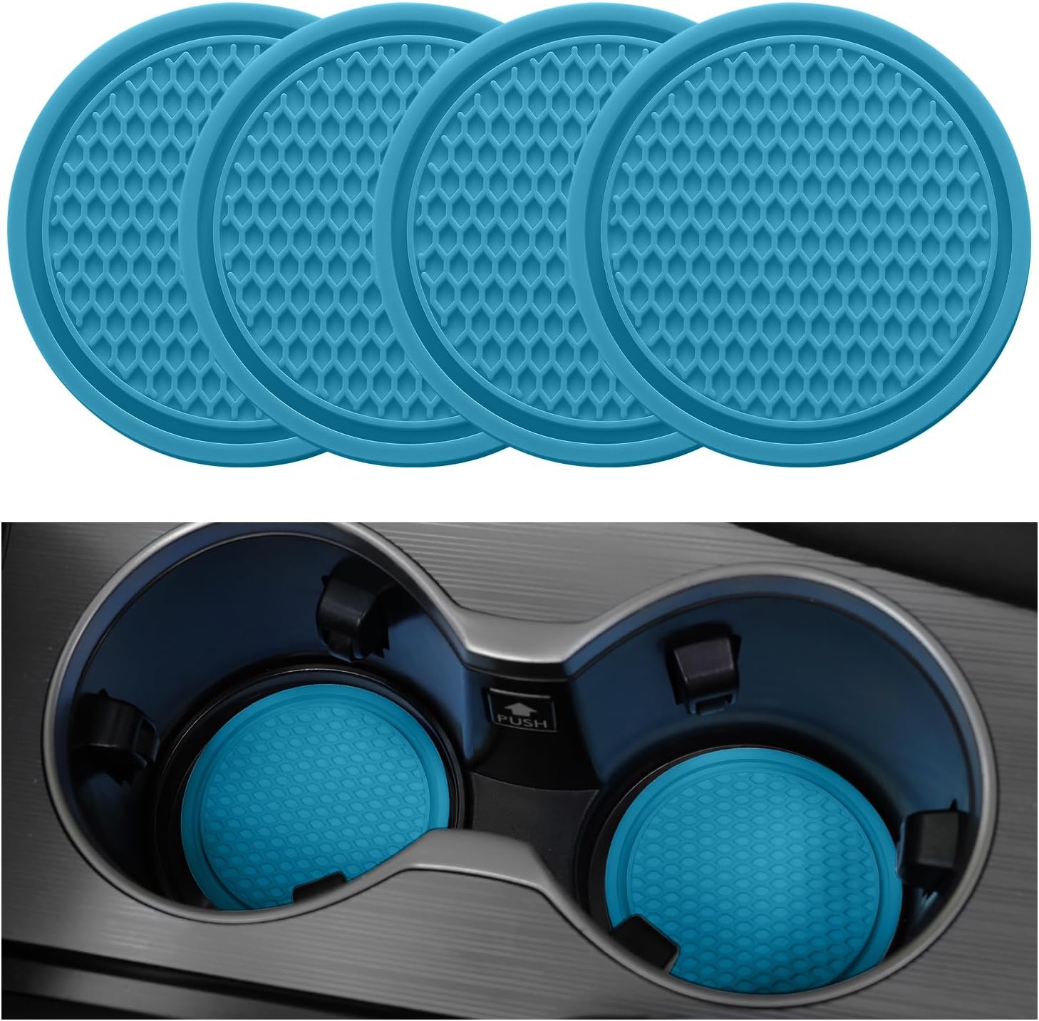 2026 Tesstudio Car Cup Coaster 4PCS Universal Non-Slip Cup Holders Embedded in Ornaments Coaster for Car/Tesla Interior Accessories