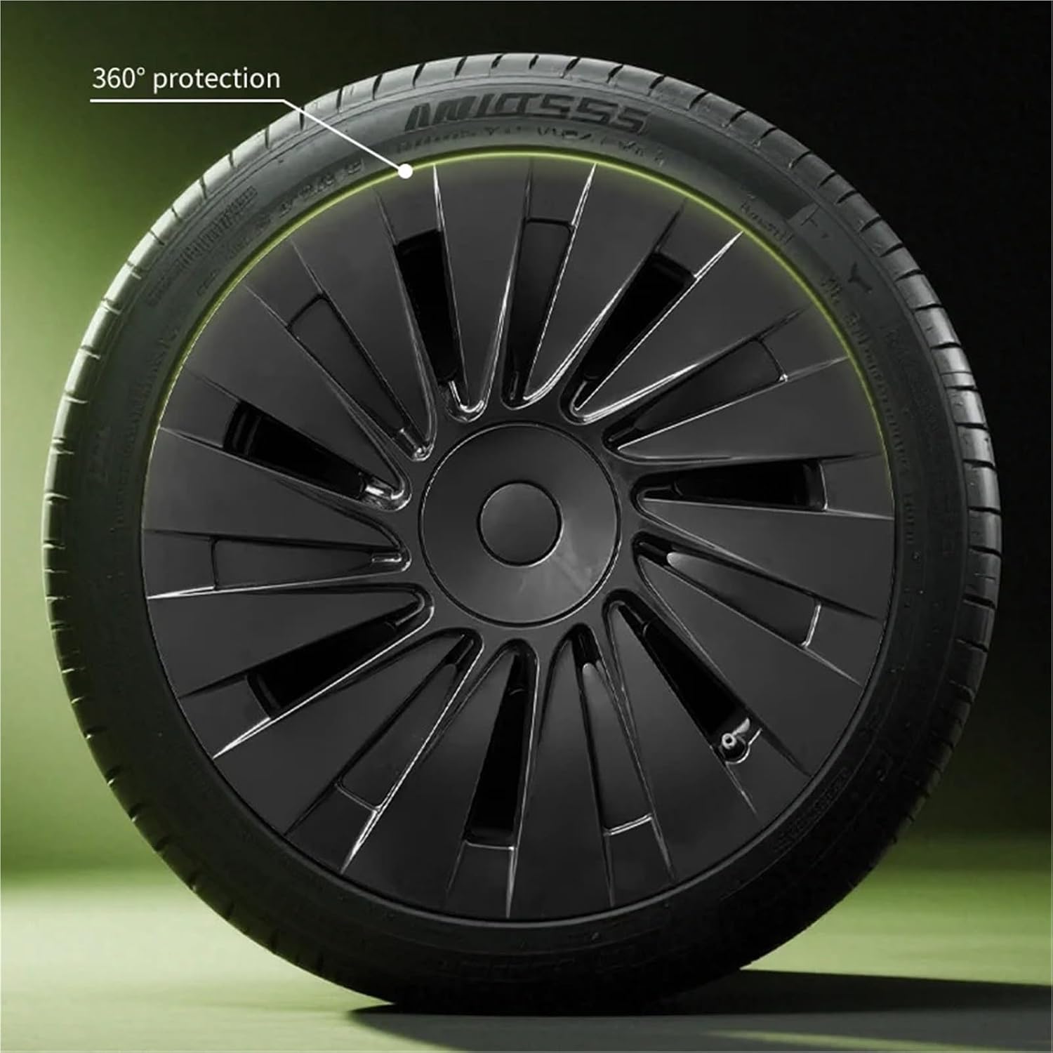Model Y Standard 18-Inch Blade-Style Aero Wheel Covers, Matte Black (2025.11+)