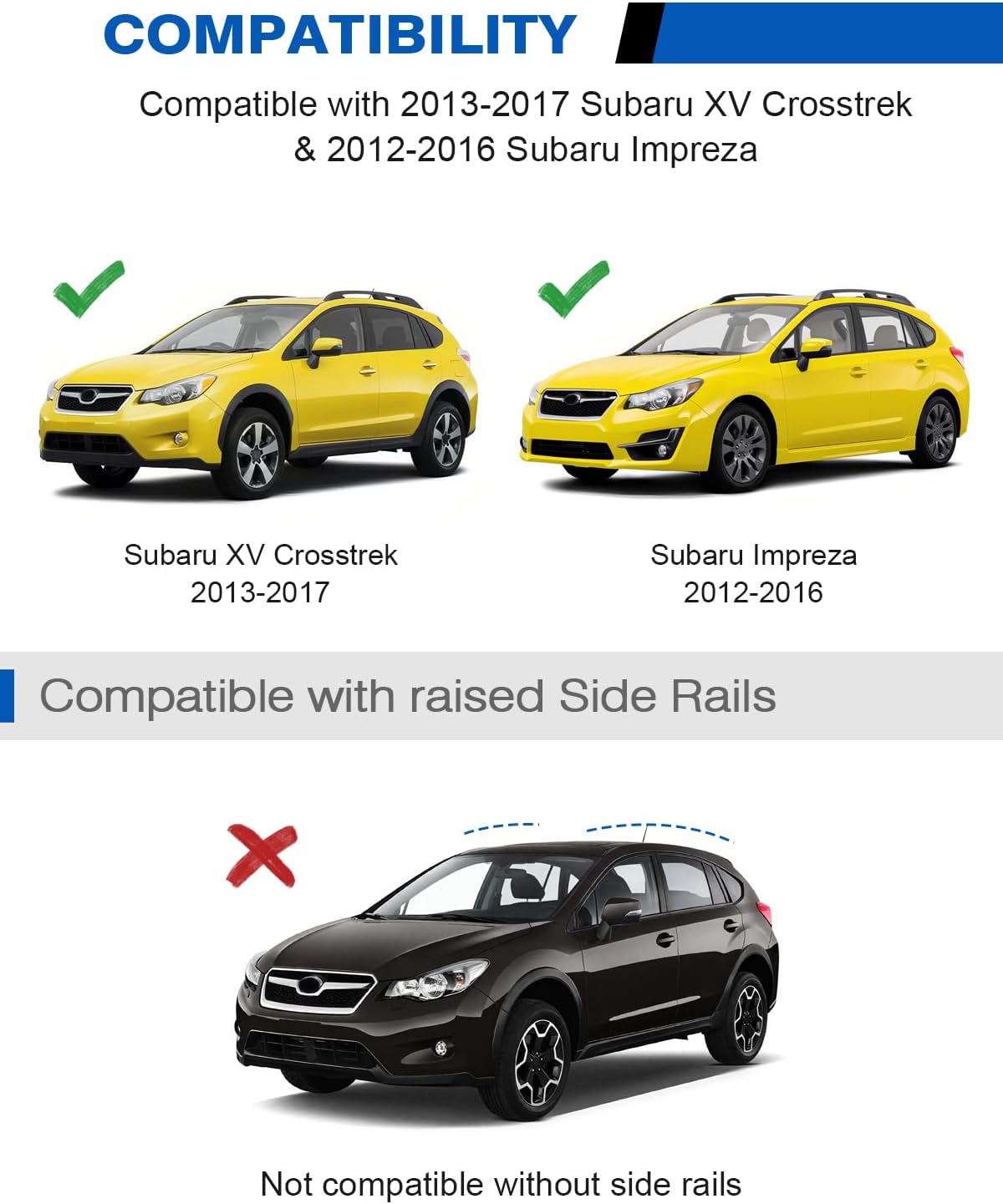 Subaru XV Crosstrek cross bars 2013–2017 — lockable end cap close-up