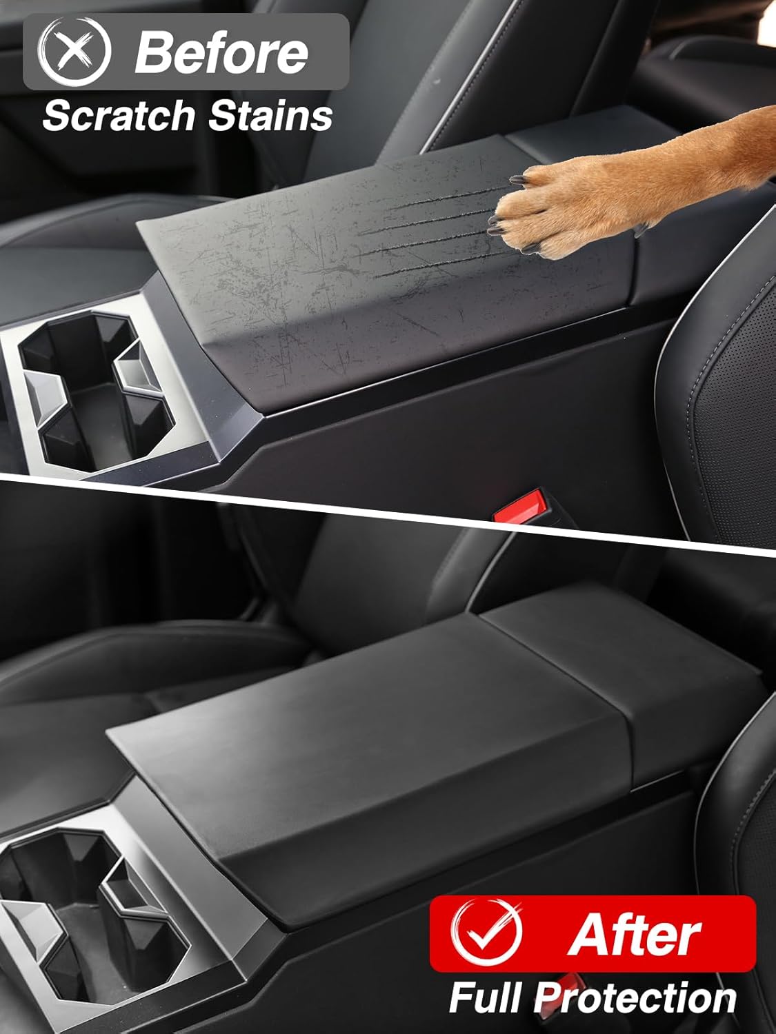 Center Console Armrest Cover for Tesla Cybertruck TPE Scratch Resistance Armrest Protector