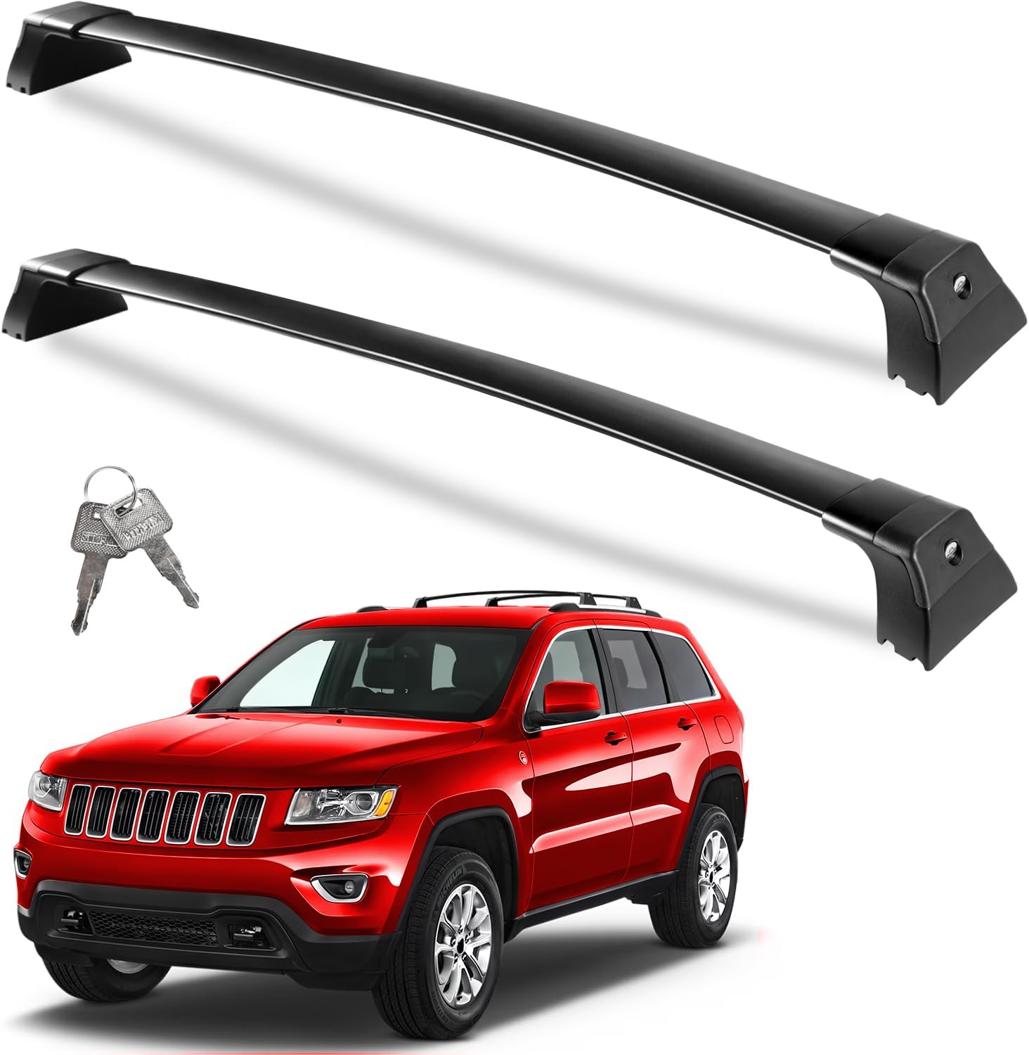 Tesstudio Roof Rack Cross Bars for Jeep Grand Cherokee 2011–2021 (Aluminum)