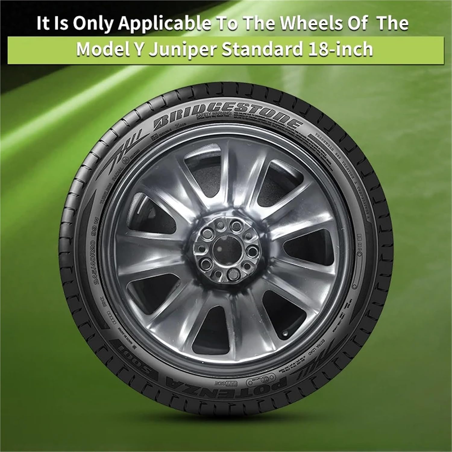 Model Y Standard 18-Inch Blade-Style Aero Wheel Covers, Matte Black (2025.11+)
