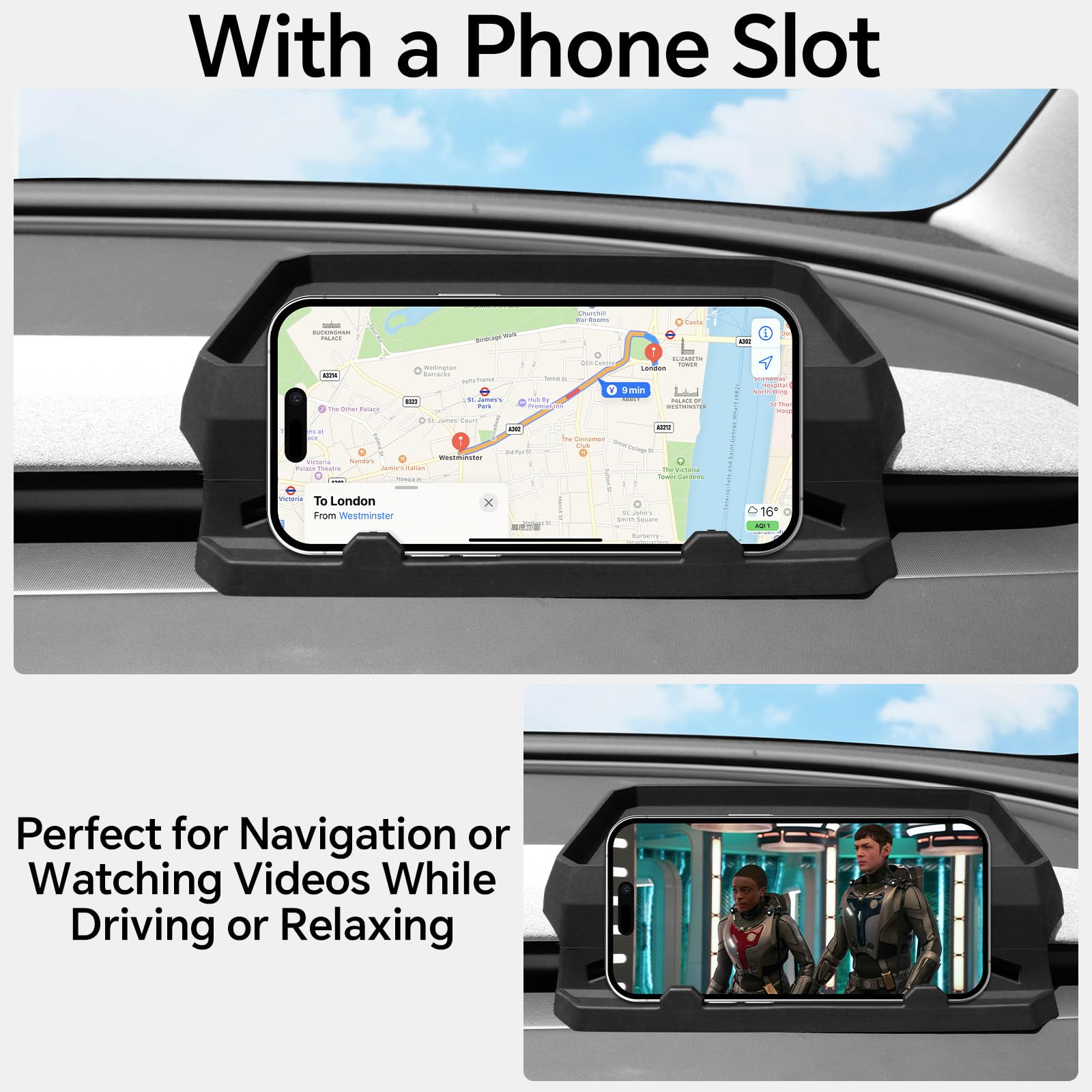 Tesla Center Console Tray — side-by-side console fit