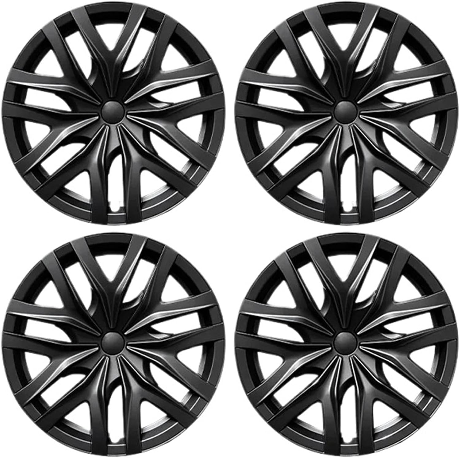 Model 3 Highland 18-Inch Spiderweb-Style Aero Wheel Covers, Matte Black (2024-2026)