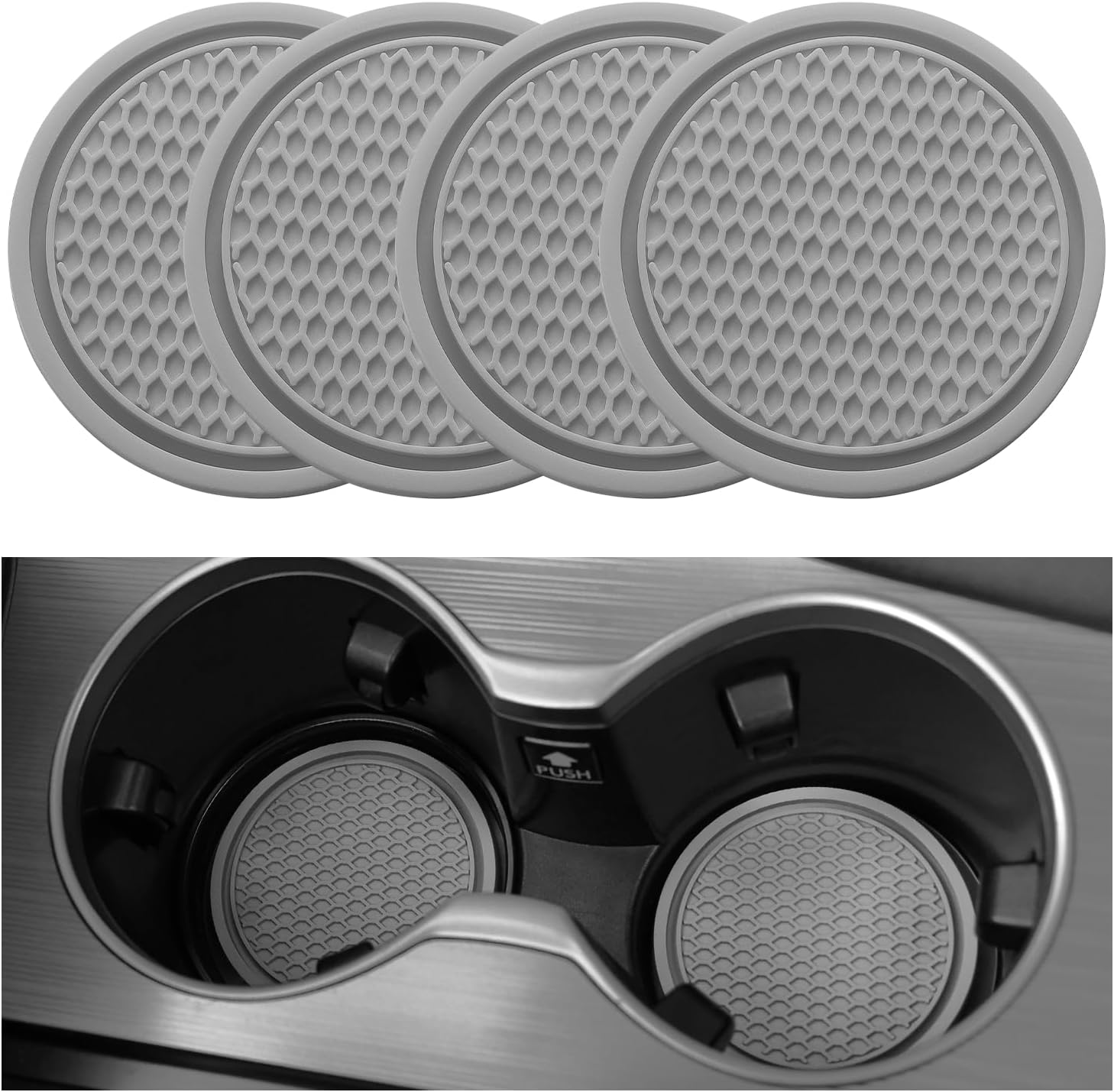 2026 Tesstudio Car Cup Coaster 4PCS Universal Non-Slip Cup Holders Embedded in Ornaments Coaster for Car/Tesla Interior Accessories