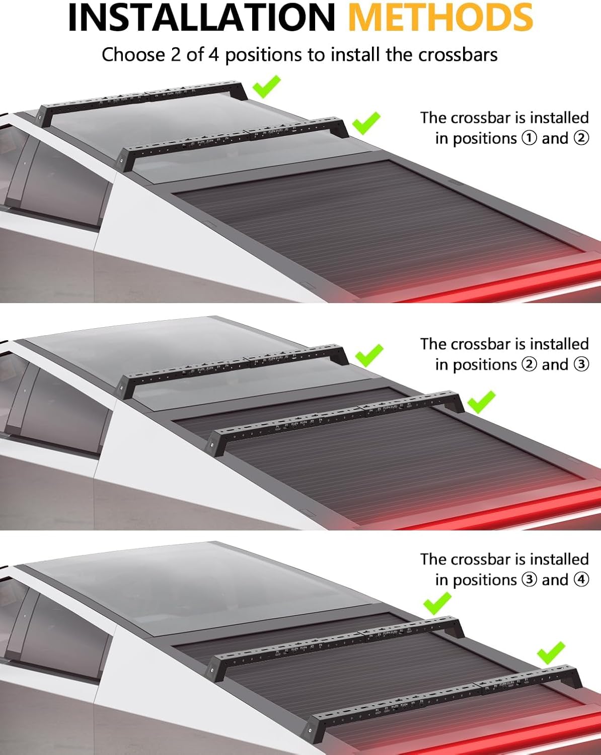 550lbs Heavy Duty Roof Rack Cross Bars Compatible with Tesla Cybertruck for Lockable Aluminum Crossbar Canoe Kayak Car Snowboard Rooftop Cargo Carrier Luggage