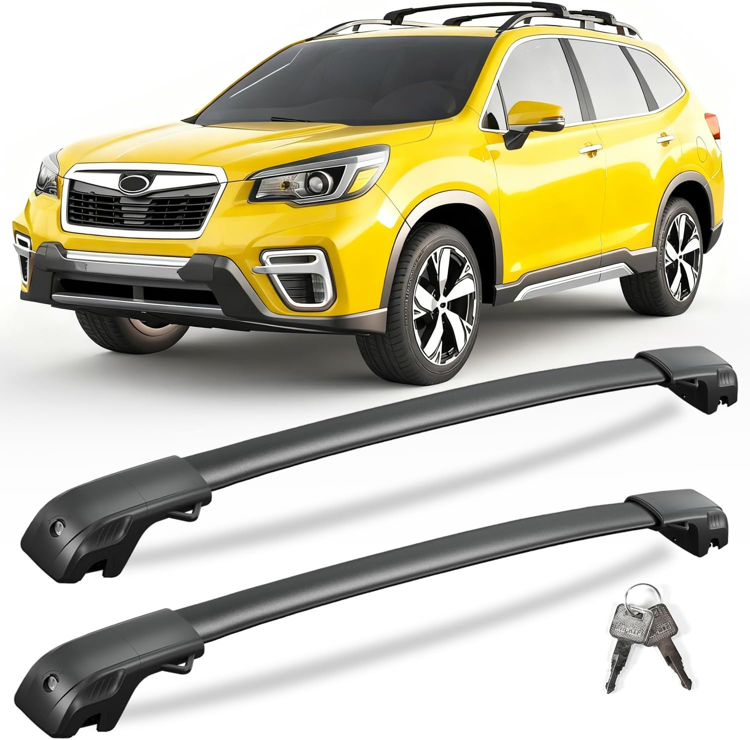 300 lbs Lockable Aluminum Roof Rack Cross Bars for Subaru Forester 2014-2026