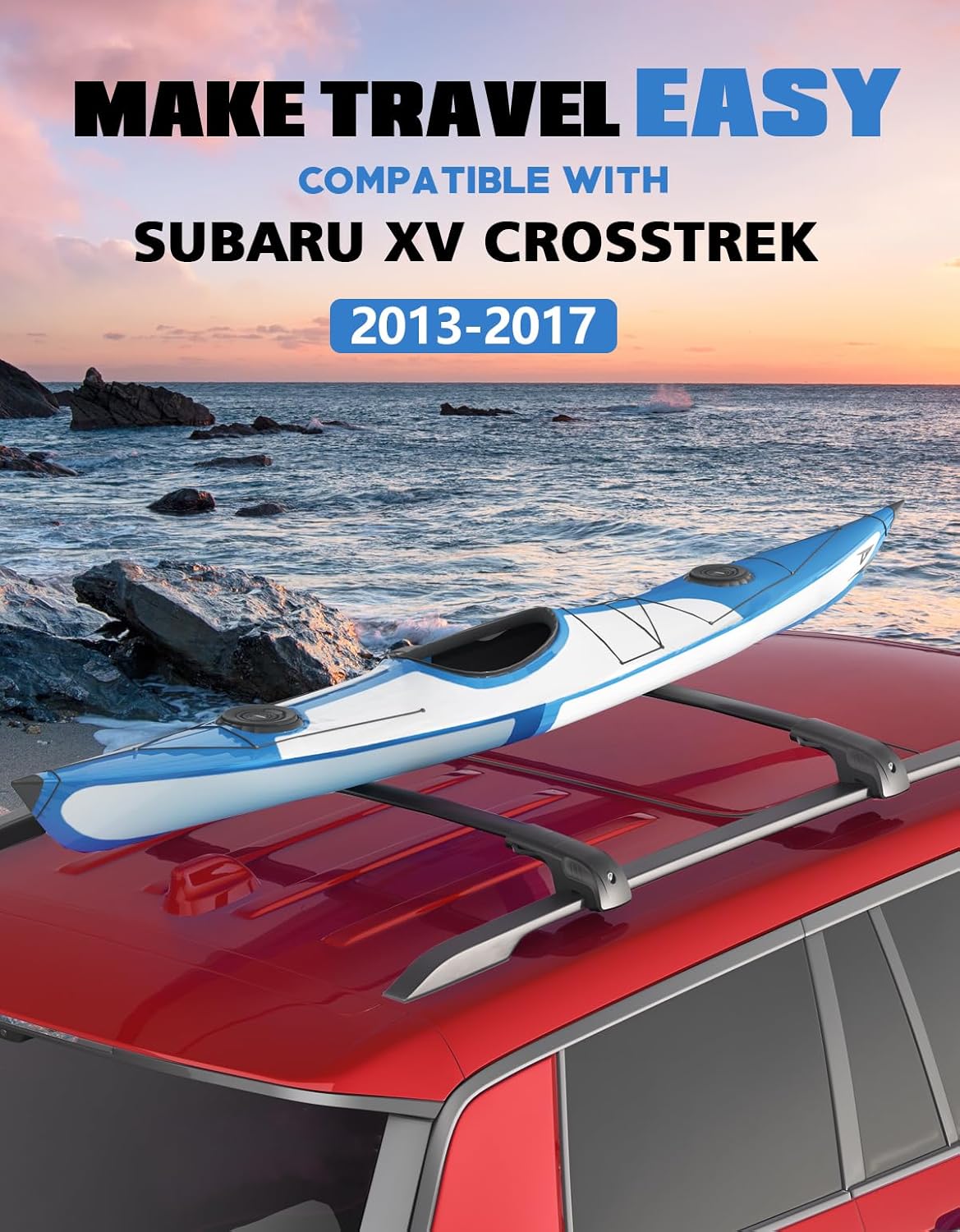 Subaru XV Crosstrek cross bars 2013–2017 — anti-theft lock engaged