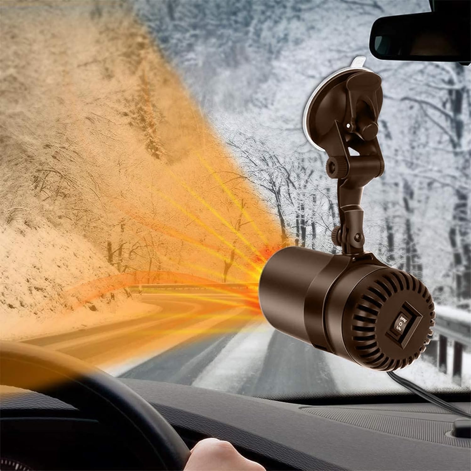 Asign 12V Fast-Heating Car Windshield Defroster – Portable Heater & Defogger with Suction Cup Mount
