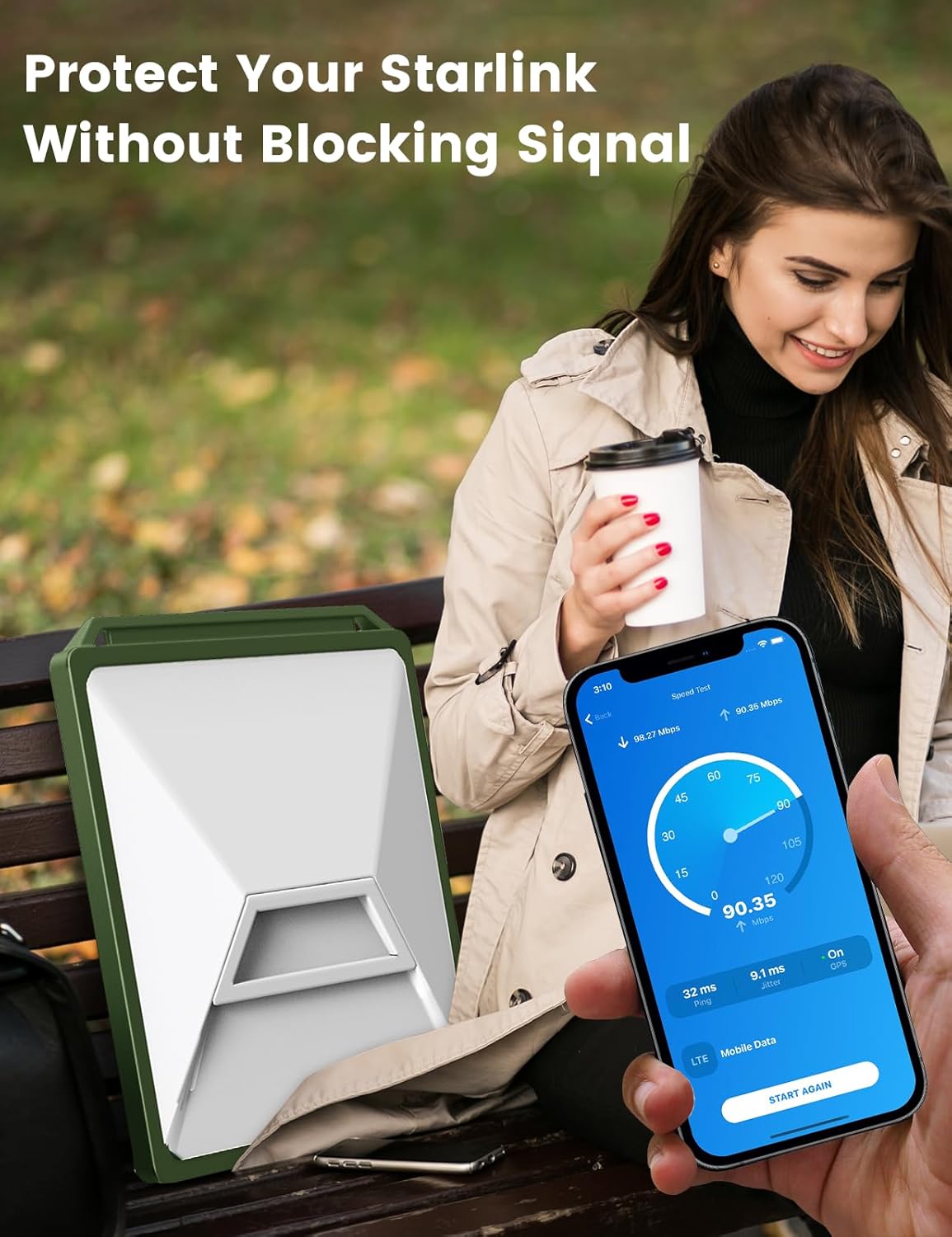 Non-Slip Silicone Starlink Mini Protective Cover Case for RV,Camping, Hiking,Travel