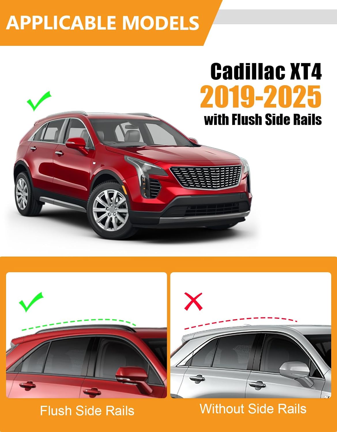 300 lbs Lockable Aluminum Roof Rack Cross Bars for Cadillac XT4, Honda, Jeep